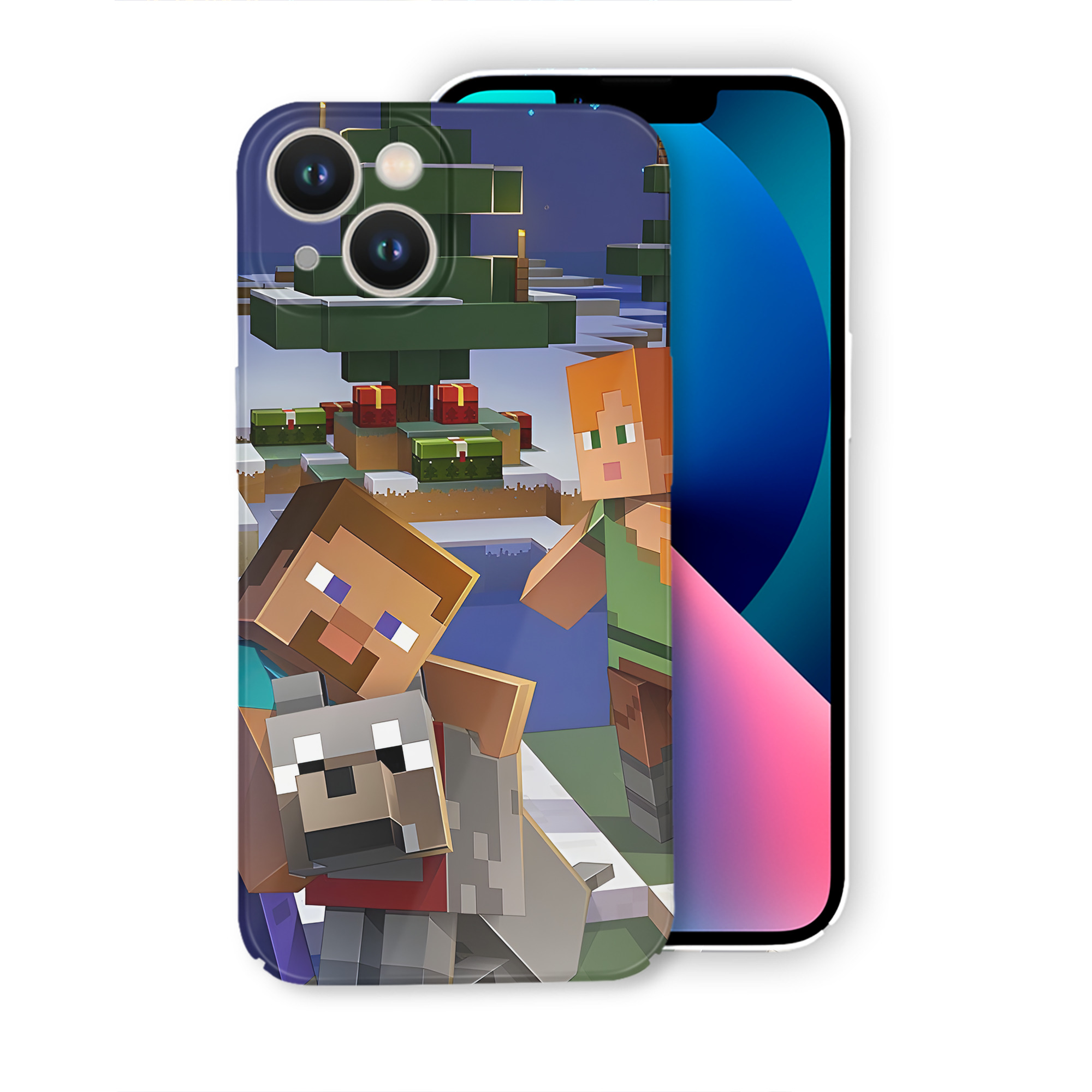 （画像用） マインクラフト ブロックの世界 Minecraft MC Block world 【iPhone 14シリーズ対応】ハードケース