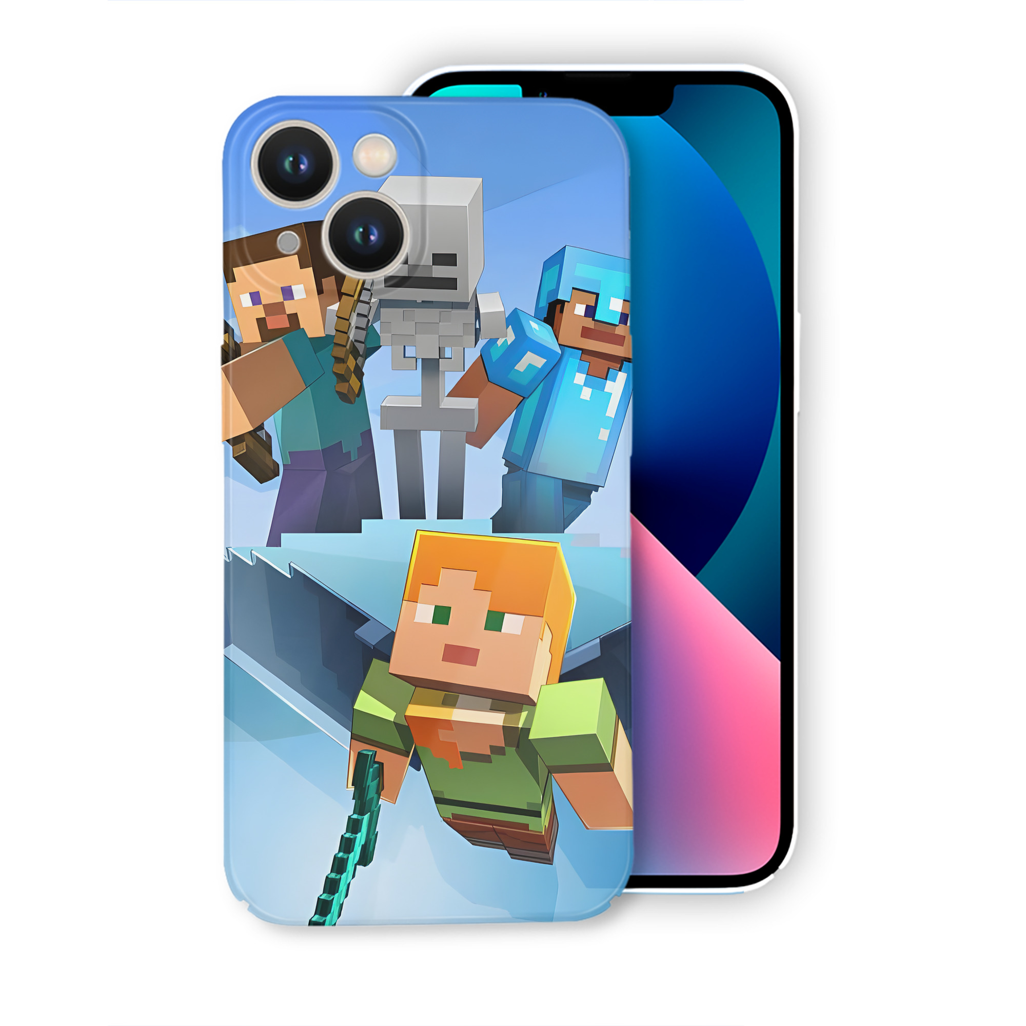 （画像用） マインクラフト ブロックの世界 Minecraft MC Block world 【iPhone 14シリーズ対応】ハードケース
