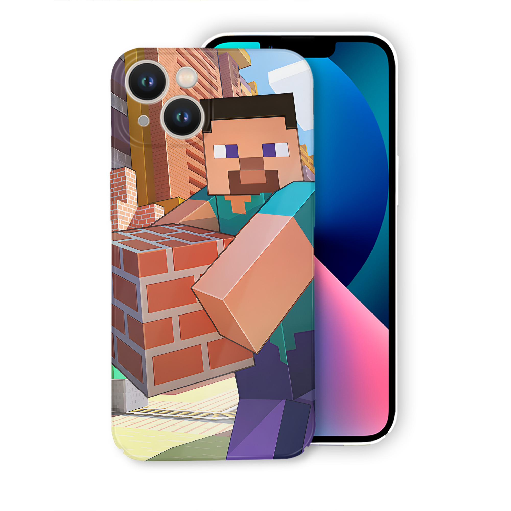 （画像用） マインクラフト ブロックの世界 Minecraft MC Block world 【iPhone 14シリーズ対応】ハードケース