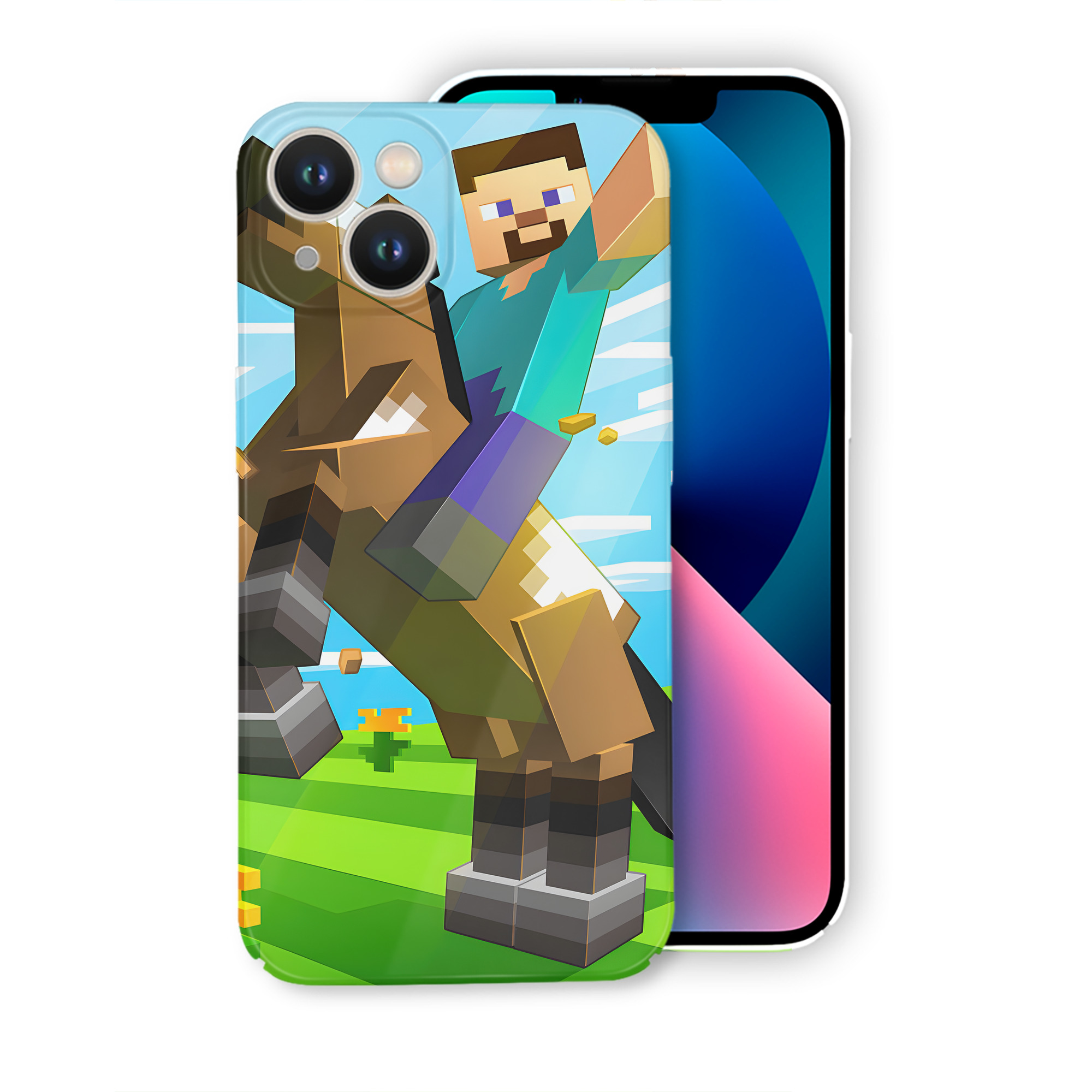 （画像用） マインクラフト ブロックの世界 Minecraft MC Block world 【iPhone 14シリーズ対応】ハードケース