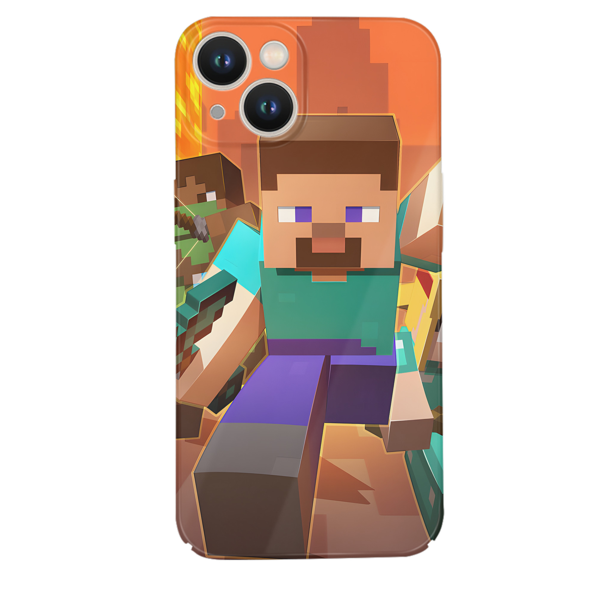 （画像用） マインクラフト ブロックの世界 Minecraft MC Block world 【iPhone 14シリーズ対応】ハードケース