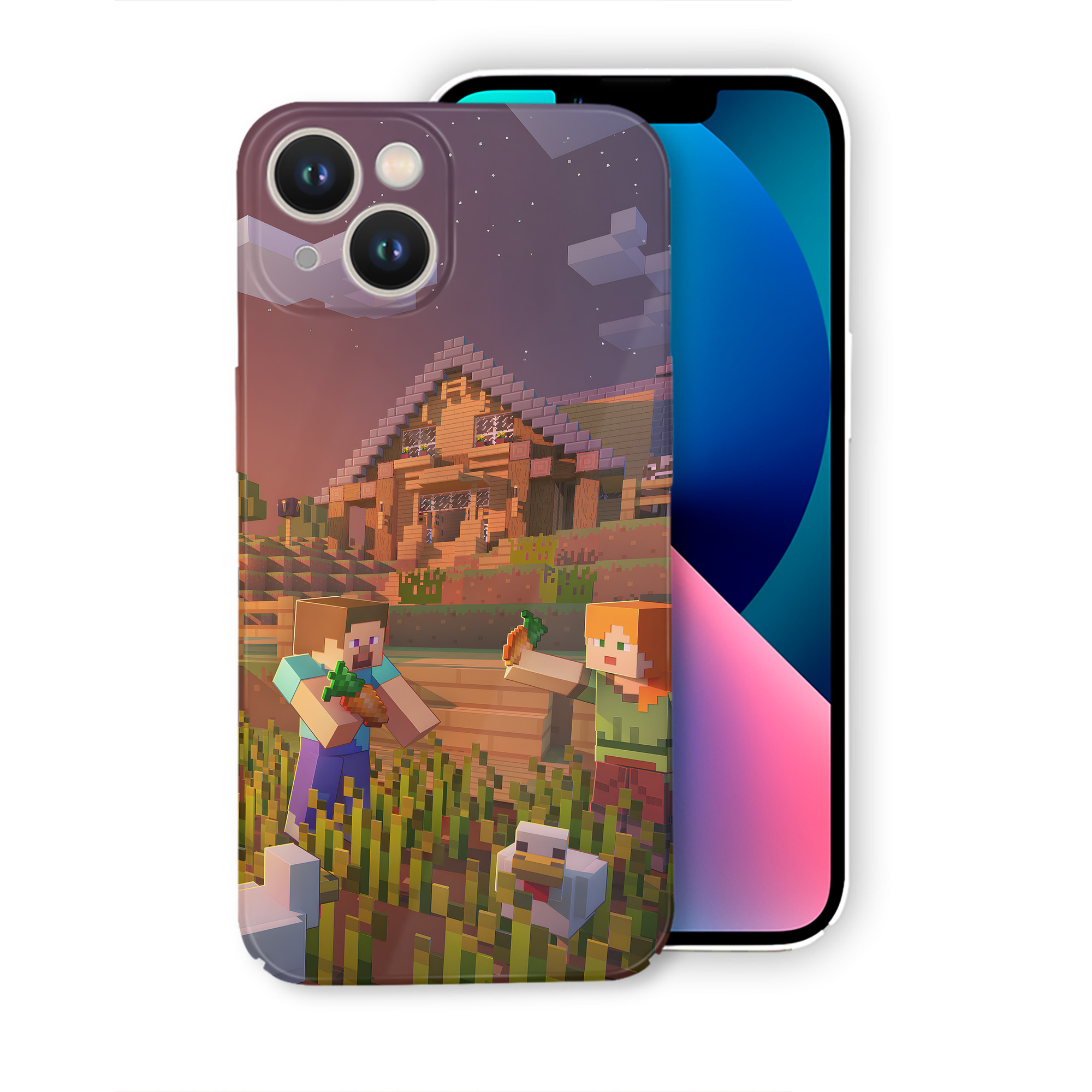 （画像用） マインクラフト ブロックの世界 Minecraft MC Block world 【iPhone 14シリーズ対応】ハードケース