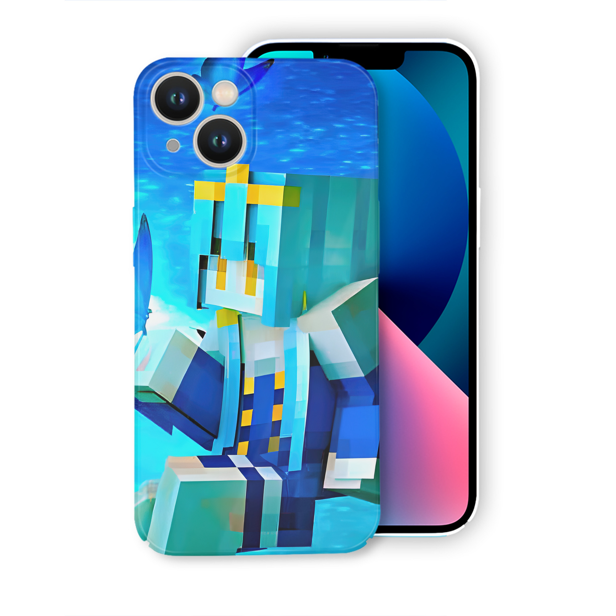 （画像用） マインクラフト ブロックの世界 Minecraft MC Block world 【iPhone 14シリーズ対応】ハードケース