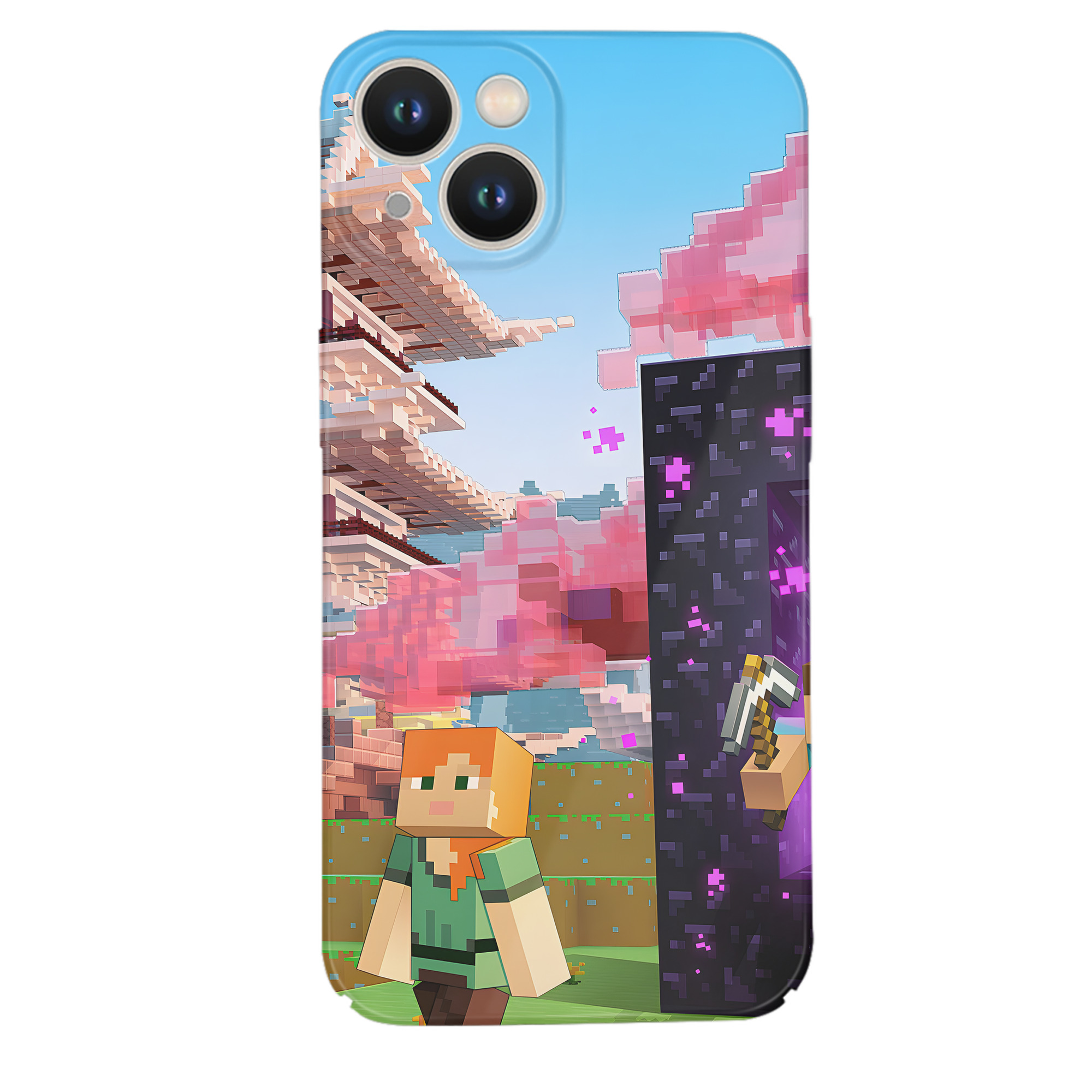 （画像用） マインクラフト ブロックの世界 Minecraft MC Block world 【iPhone 14シリーズ対応】ハードケース