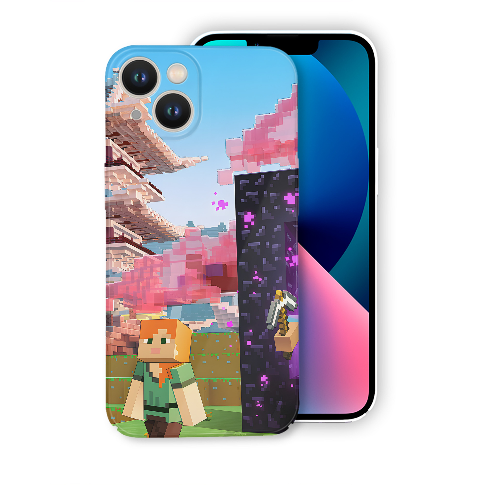 （画像用） マインクラフト ブロックの世界 Minecraft MC Block world 【iPhone 14シリーズ対応】ハードケース