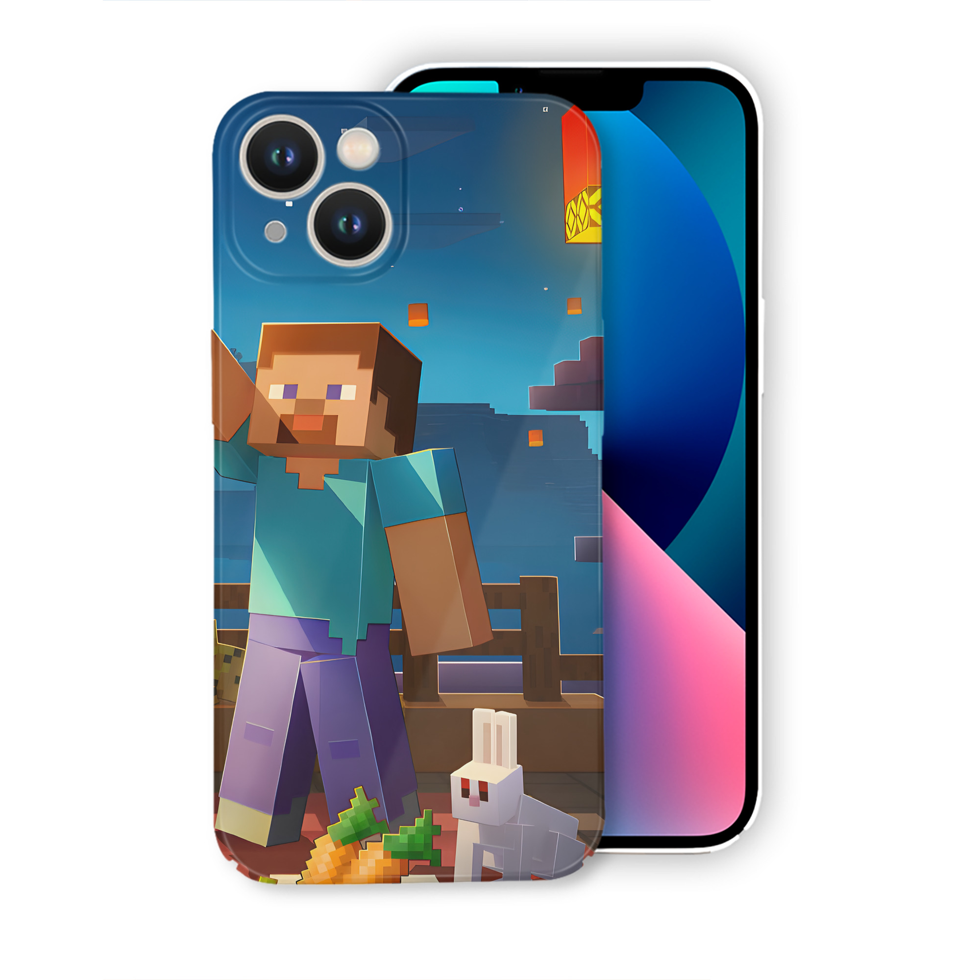 （画像用） マインクラフト ブロックの世界 Minecraft MC Block world 【iPhone 14シリーズ対応】ハードケース