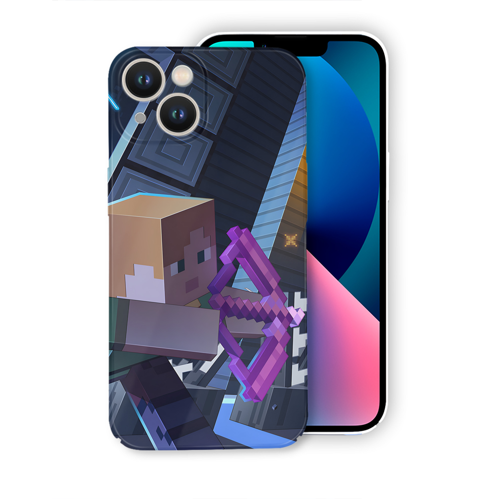 （画像用） マインクラフト ブロックの世界 Minecraft MC Block world 【iPhone 14シリーズ対応】ハードケース