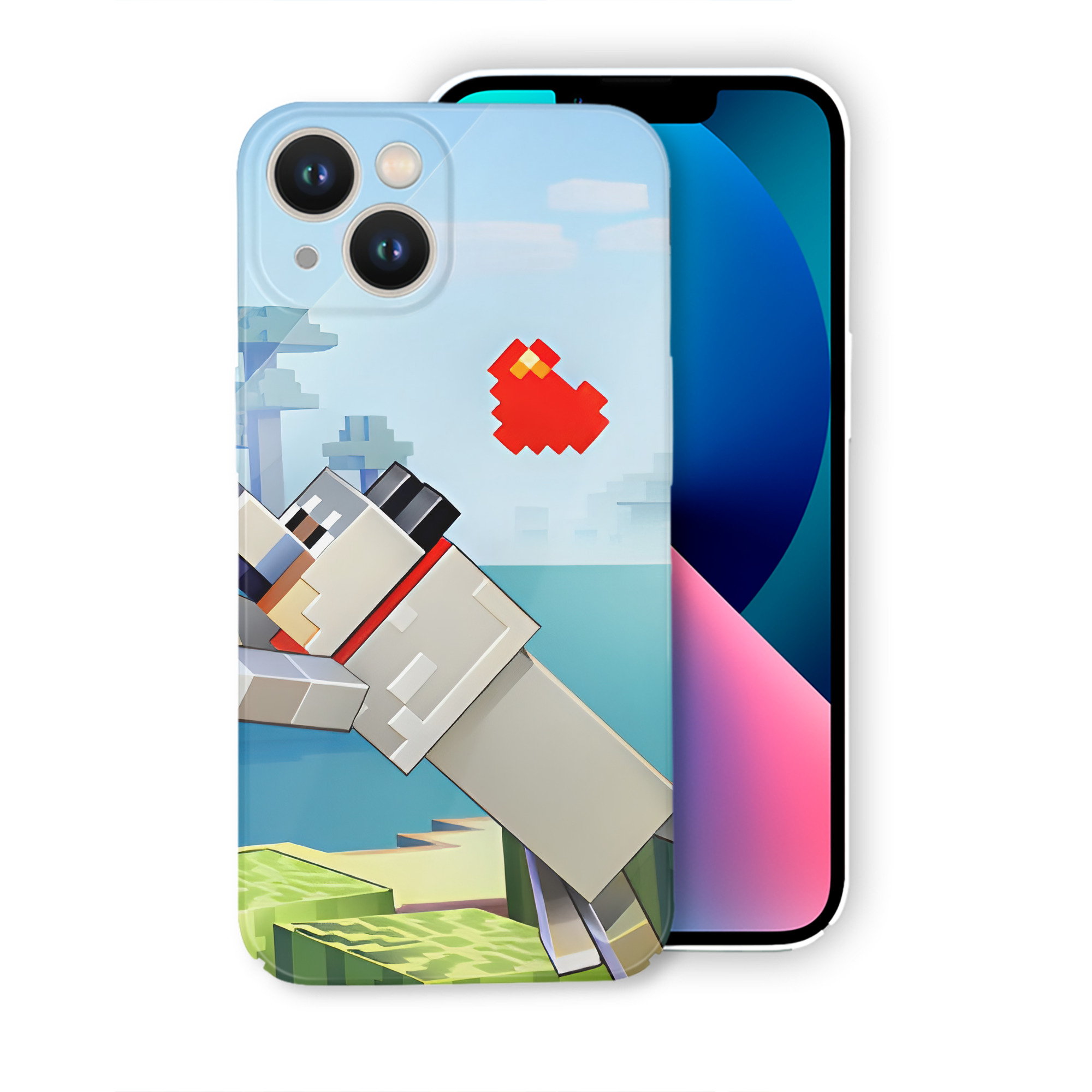 （画像用） マインクラフト ブロックの世界 Minecraft MC Block world 【iPhone 14シリーズ対応】ハードケース