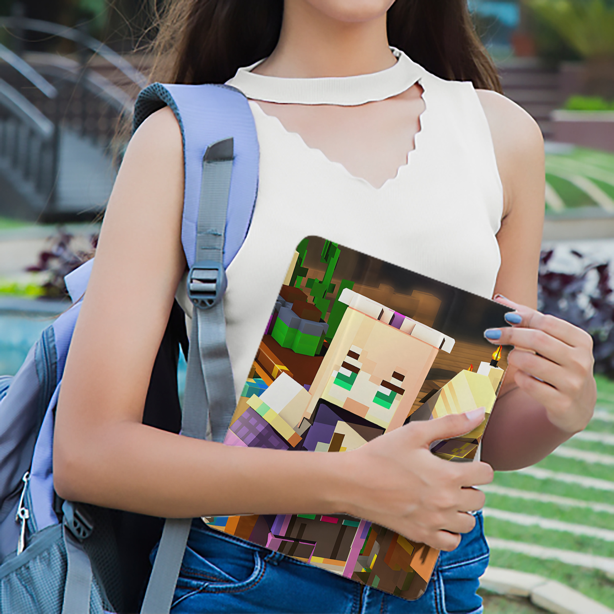 マインクラフト ブロックの世界 Minecraft MC Block world IPad ケース ペン収納付き 三つ折りスタンド PUレザー×シリコン 対応機種9.5/10.5/10.9インチ