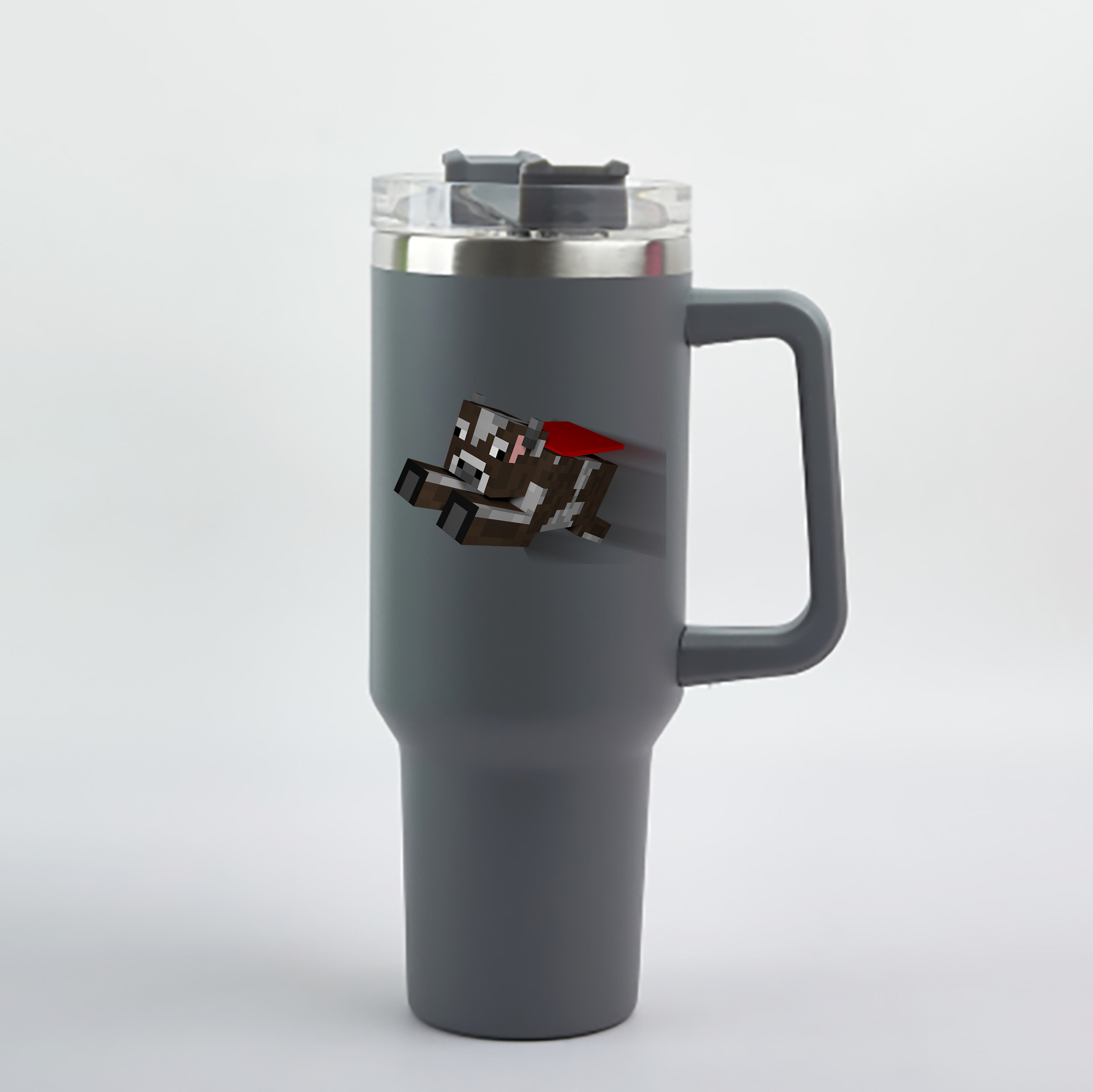 （画像用） マインクラフト ブロックの世界 Minecraft MC Block world 1200mL車用タンブラー - クリスタルステッカー（プラスチックストロー付き）