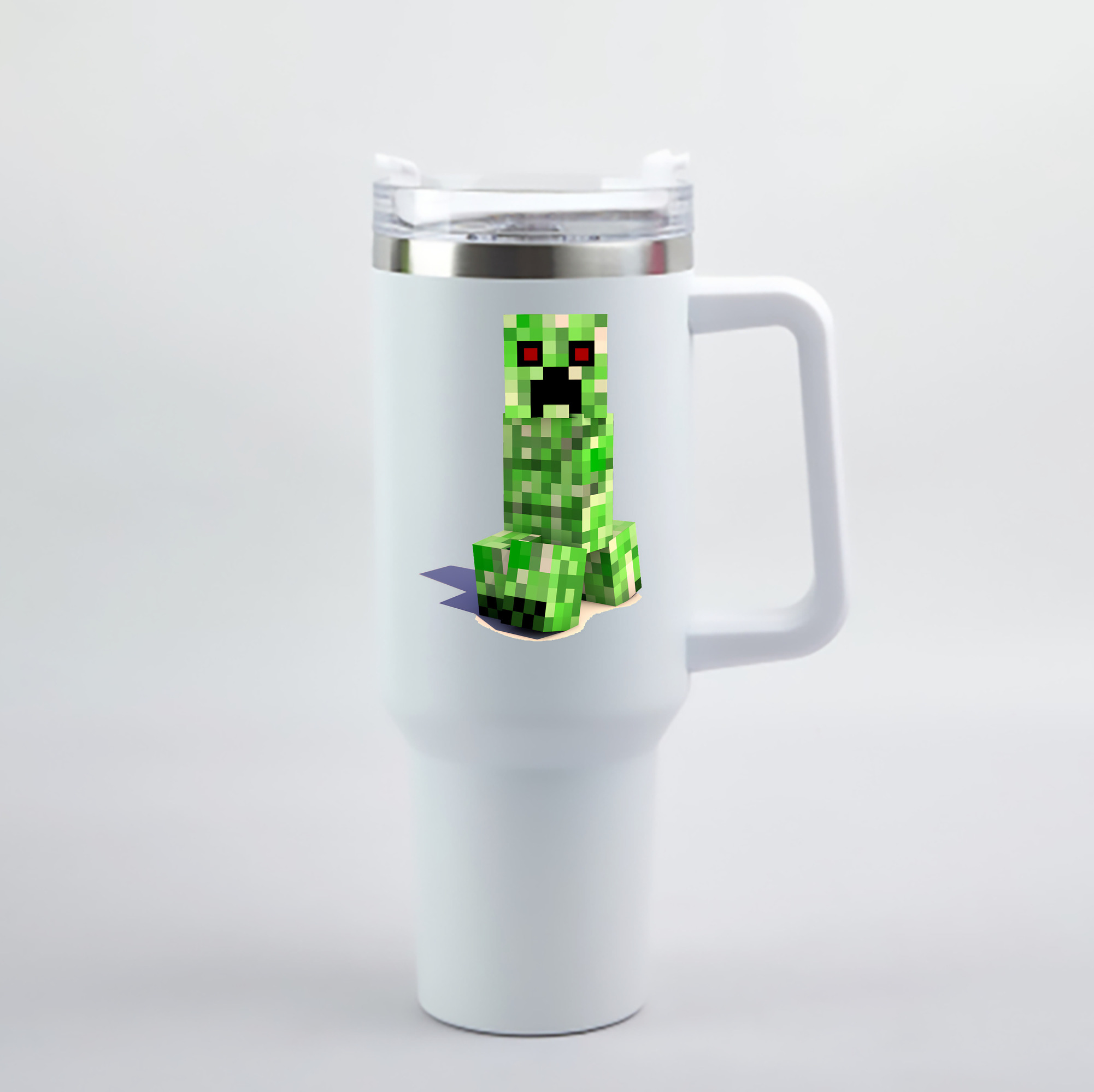（画像用） マインクラフト ブロックの世界 Minecraft MC Block world 1200mL車用タンブラー - クリスタルステッカー（プラスチックストロー付き）
