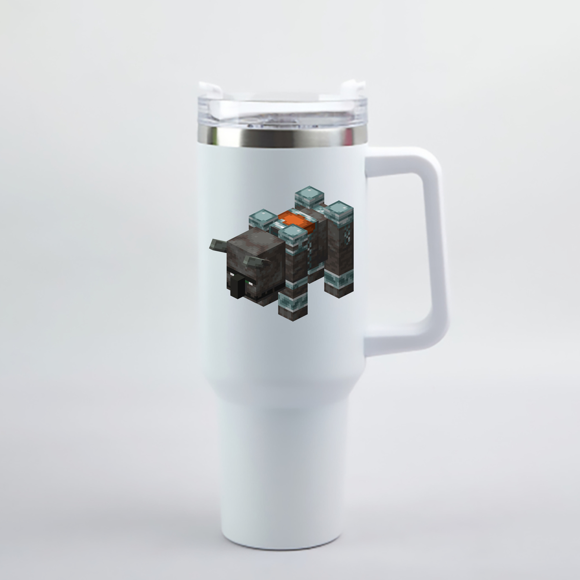 （画像用） マインクラフト ブロックの世界 Minecraft MC Block world 1200mL車用タンブラー - クリスタルステッカー（プラスチックストロー付き）