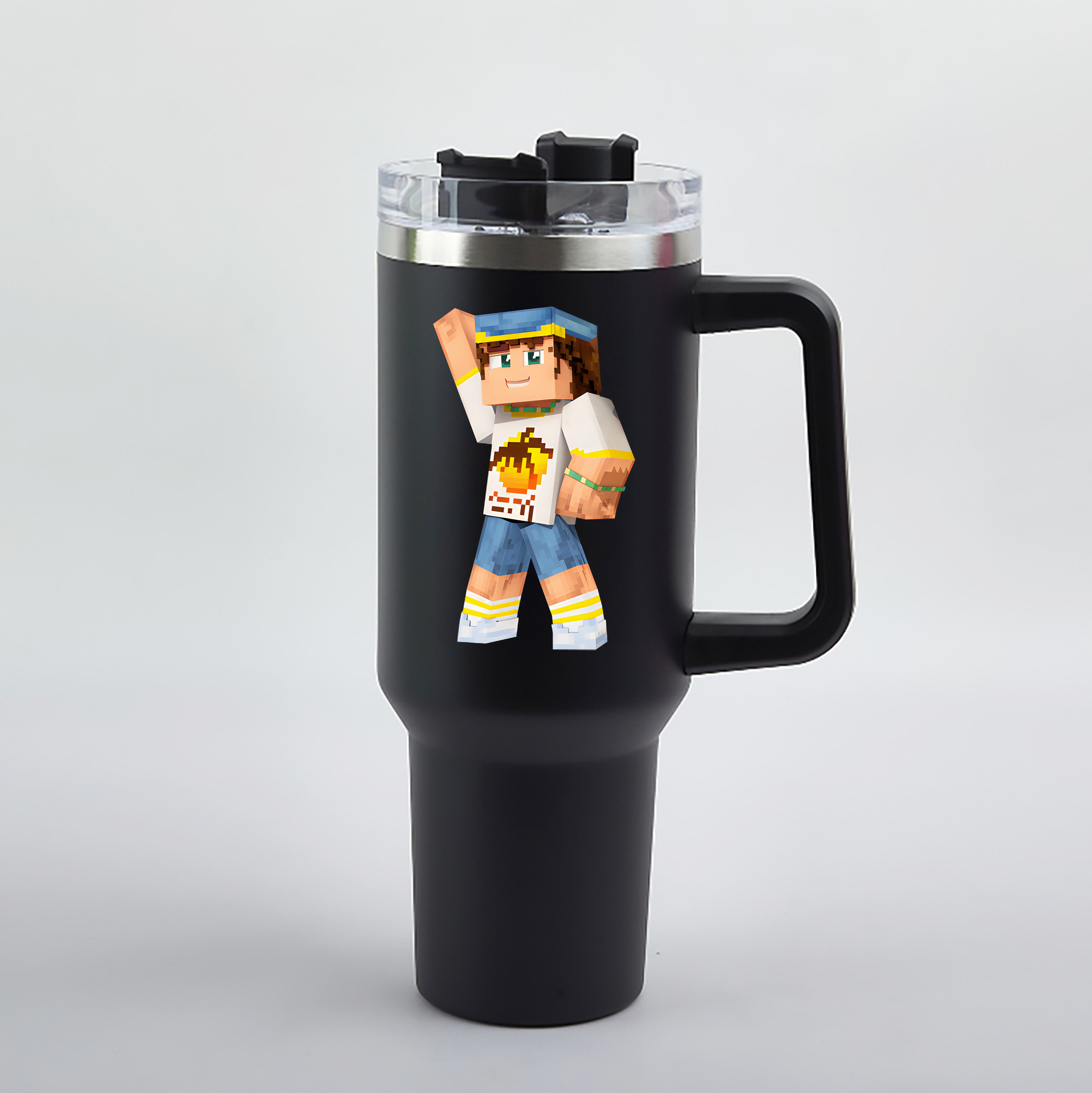 （画像用） マインクラフト ブロックの世界 Minecraft MC Block world 1200mL車用タンブラー（カラープリント）