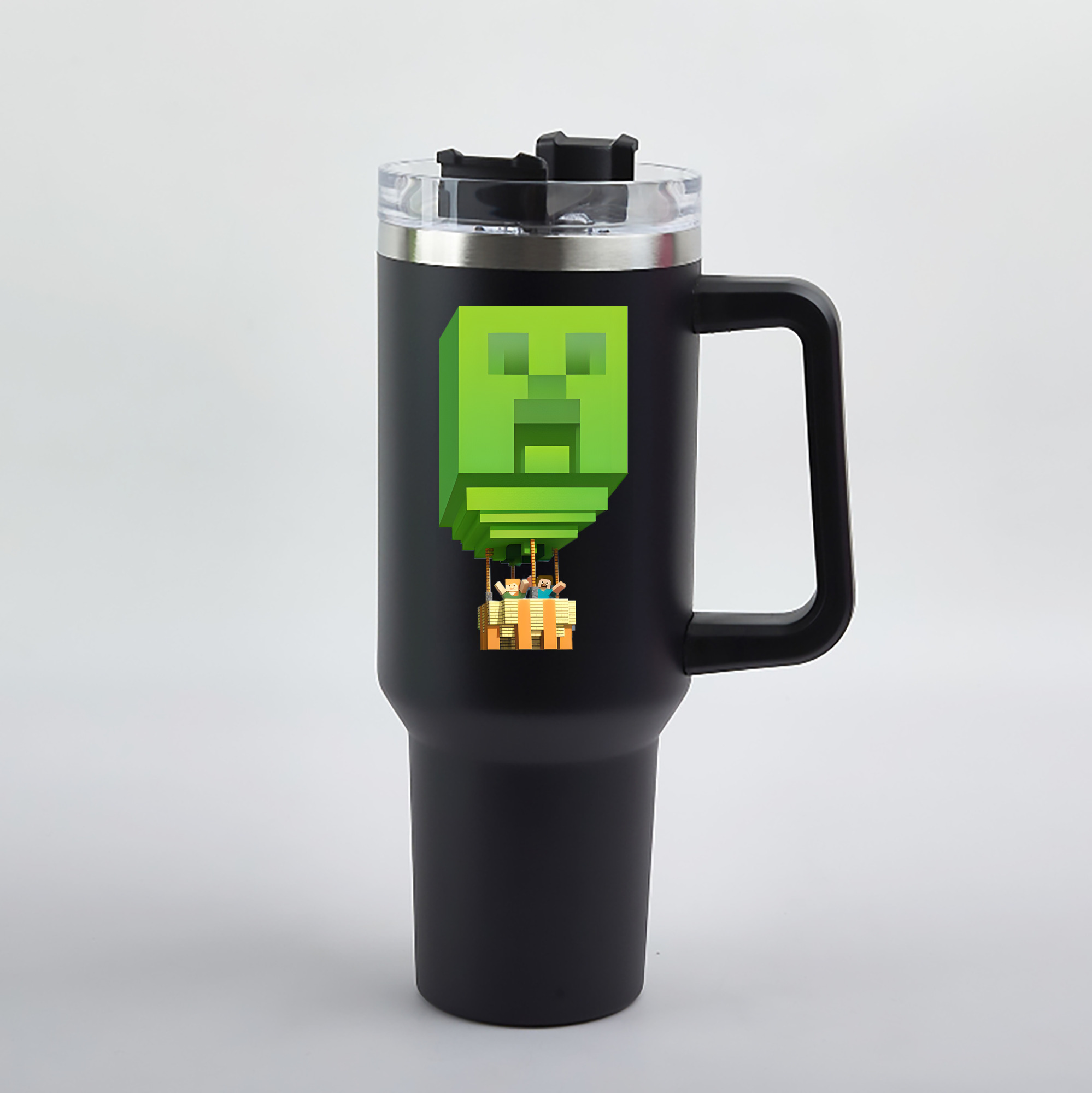（画像用） マインクラフト ブロックの世界 Minecraft MC Block world 1200mL車用タンブラー（カラープリント）