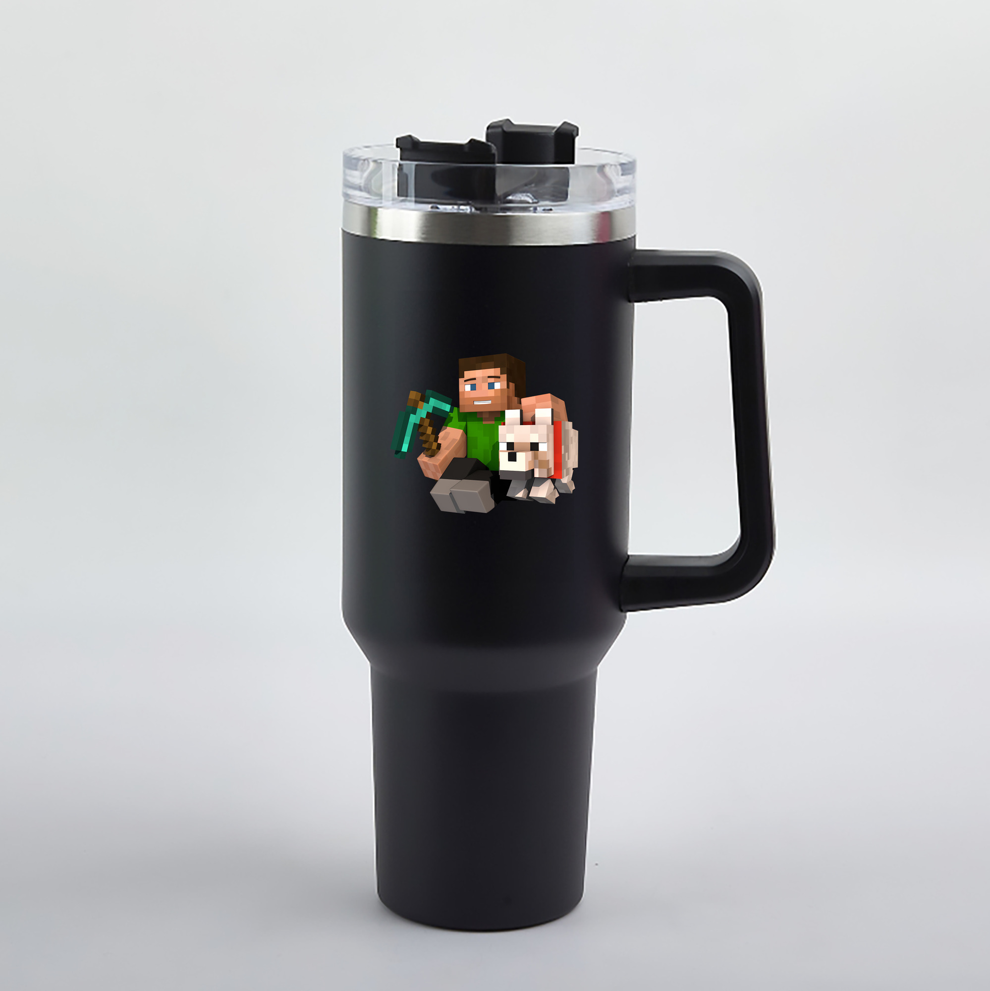 （画像用） マインクラフト ブロックの世界 Minecraft MC Block world 1200mL車用タンブラー（カラープリント）