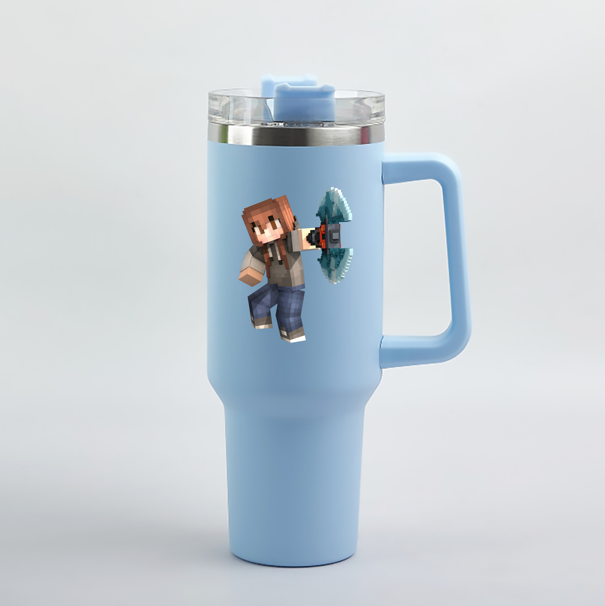 （画像用） マインクラフト ブロックの世界 Minecraft MC Block world 1200mL車用タンブラー（カラープリント）