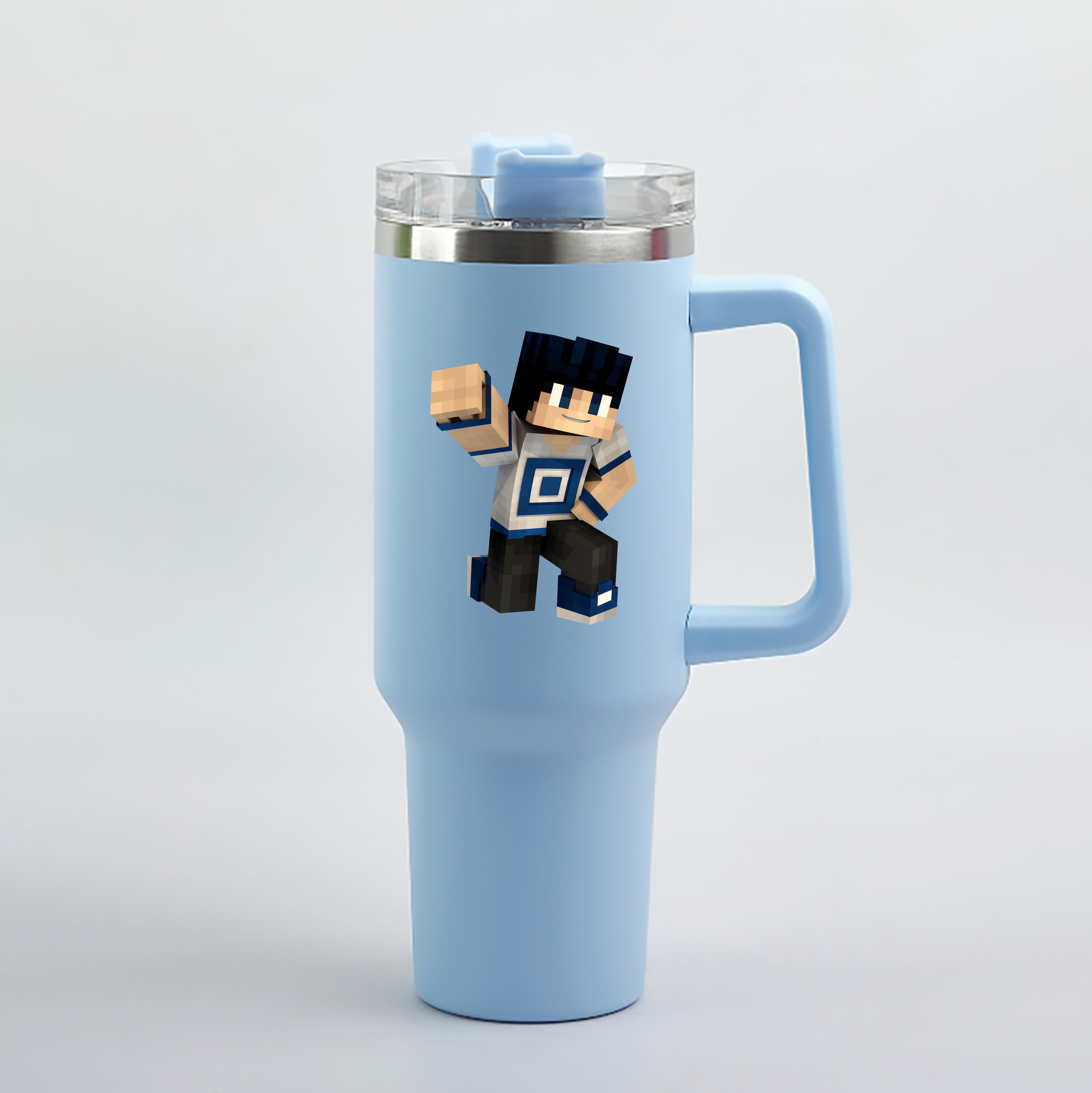 （画像用） マインクラフト ブロックの世界 Minecraft MC Block world 1200mL車用タンブラー（カラープリント）