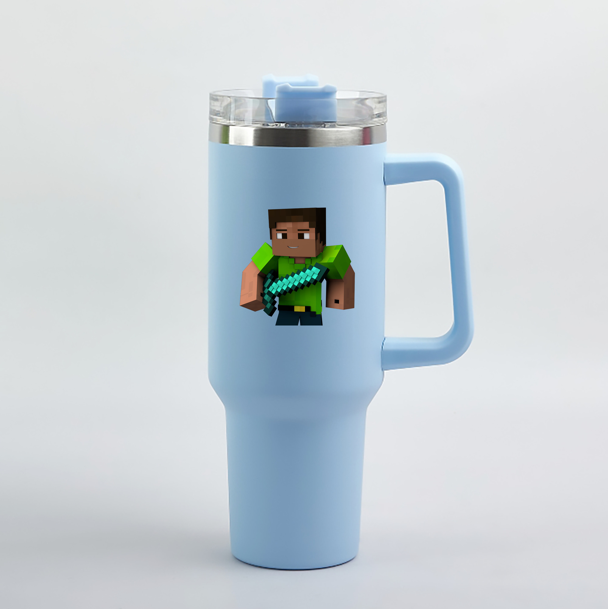 （画像用） マインクラフト ブロックの世界 Minecraft MC Block world 1200mL車用タンブラー（カラープリント）