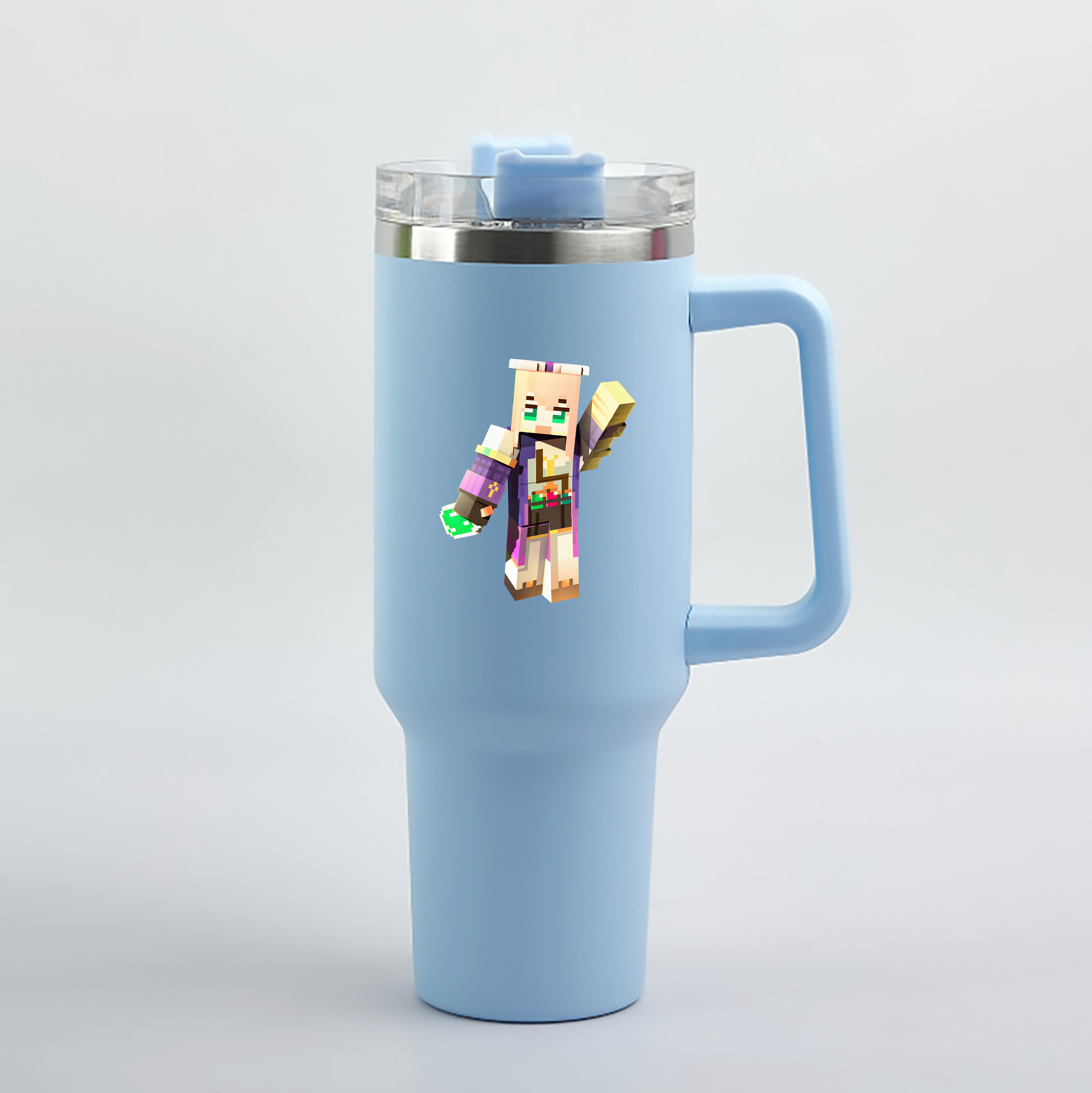 （画像用） マインクラフト ブロックの世界 Minecraft MC Block world 1200mL車用タンブラー（カラープリント）