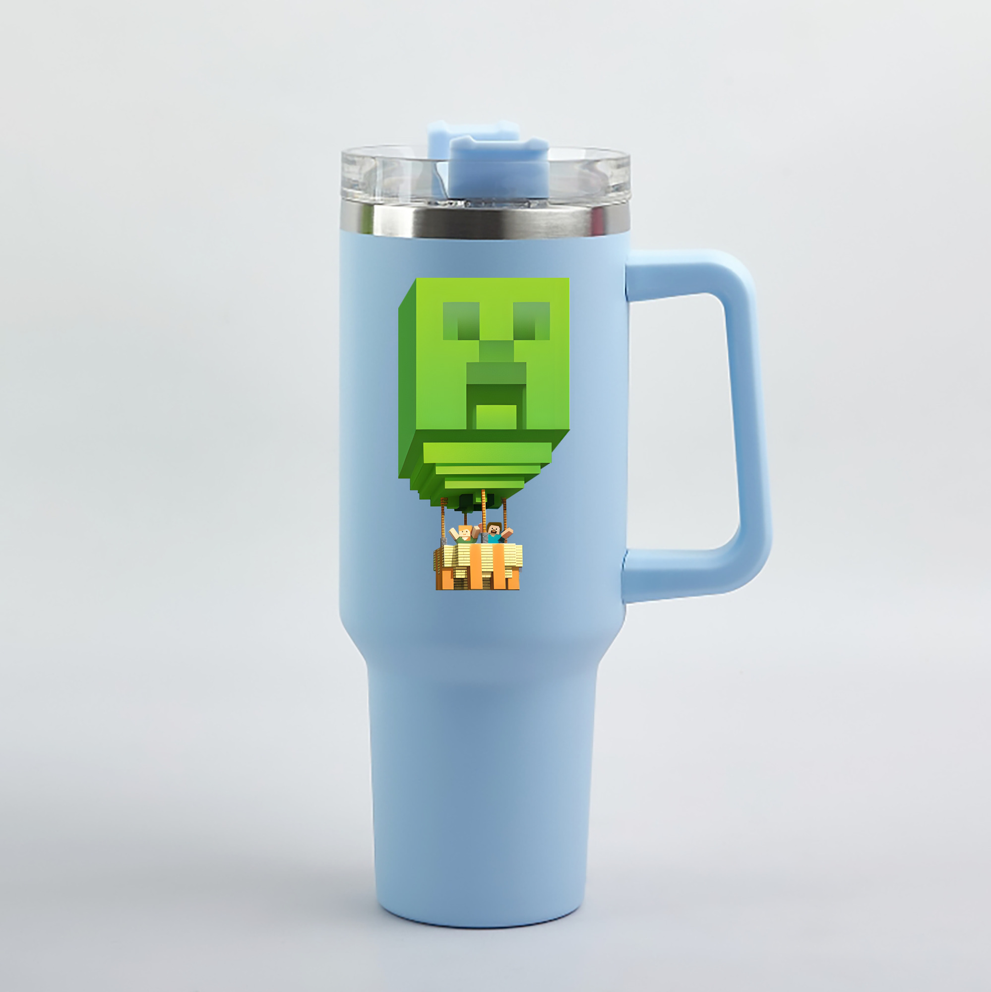 （画像用） マインクラフト ブロックの世界 Minecraft MC Block world 1200mL車用タンブラー（カラープリント）
