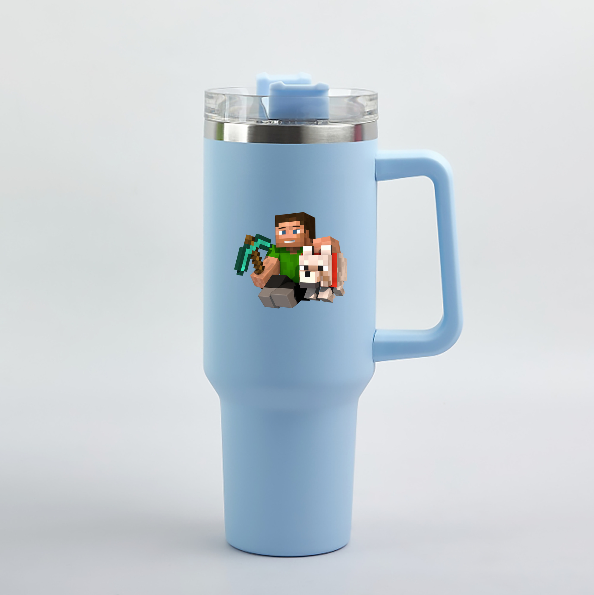 （画像用） マインクラフト ブロックの世界 Minecraft MC Block world 1200mL車用タンブラー（カラープリント）