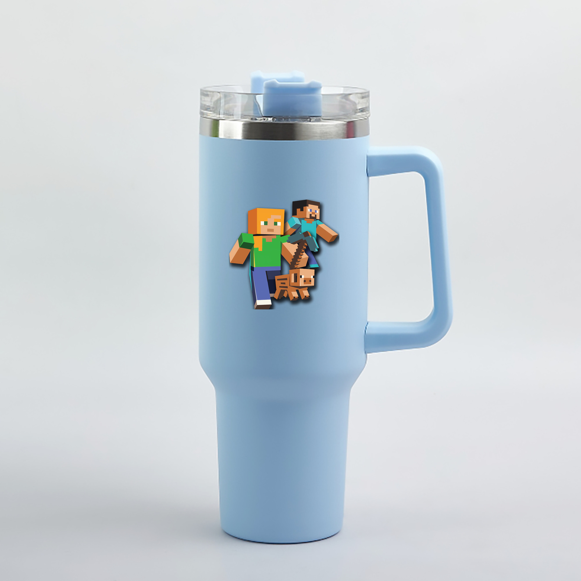 （画像用） マインクラフト ブロックの世界 Minecraft MC Block world 1200mL車用タンブラー（カラープリント）