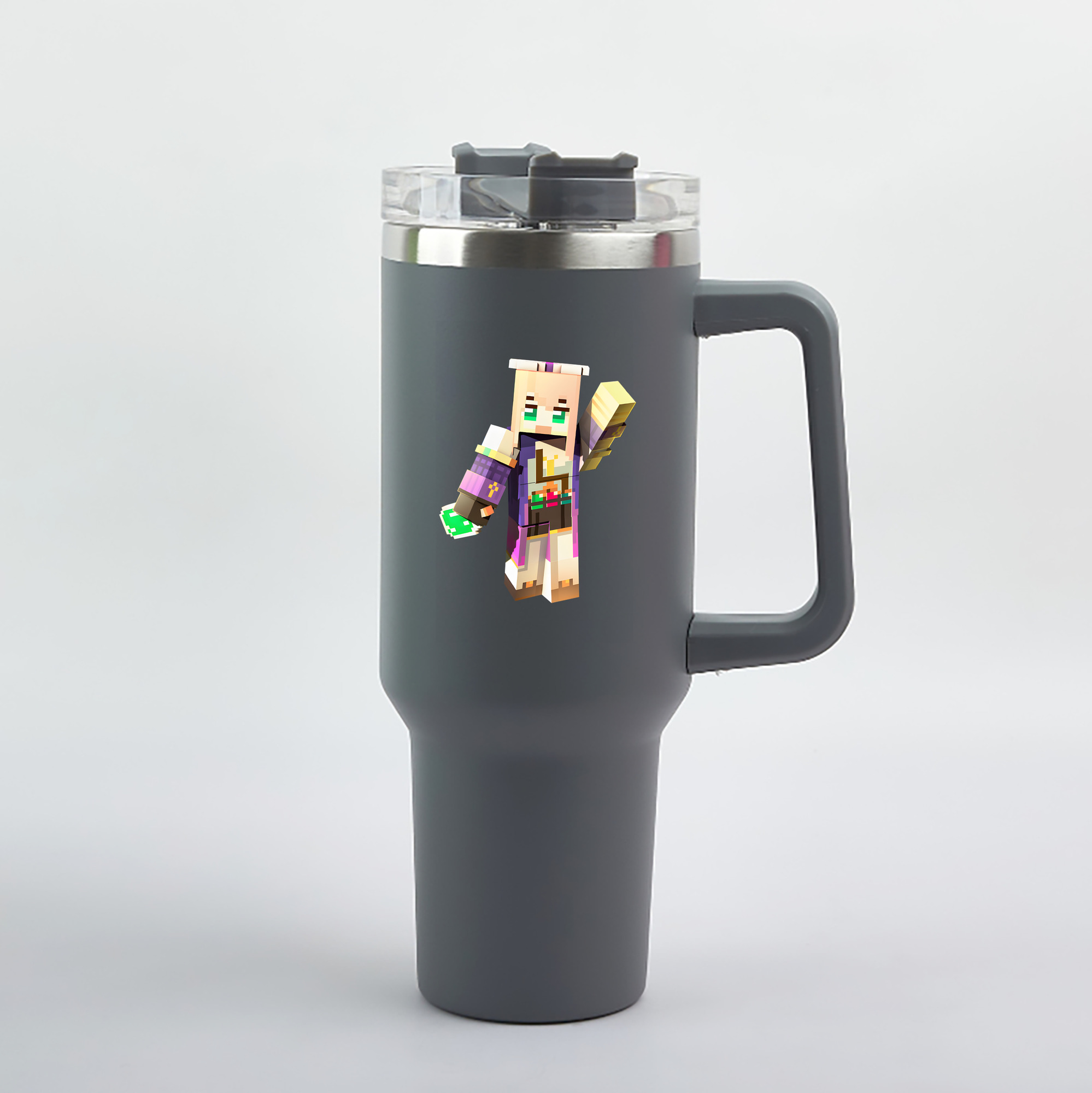 （画像用） マインクラフト ブロックの世界 Minecraft MC Block world 1200mL車用タンブラー（カラープリント）