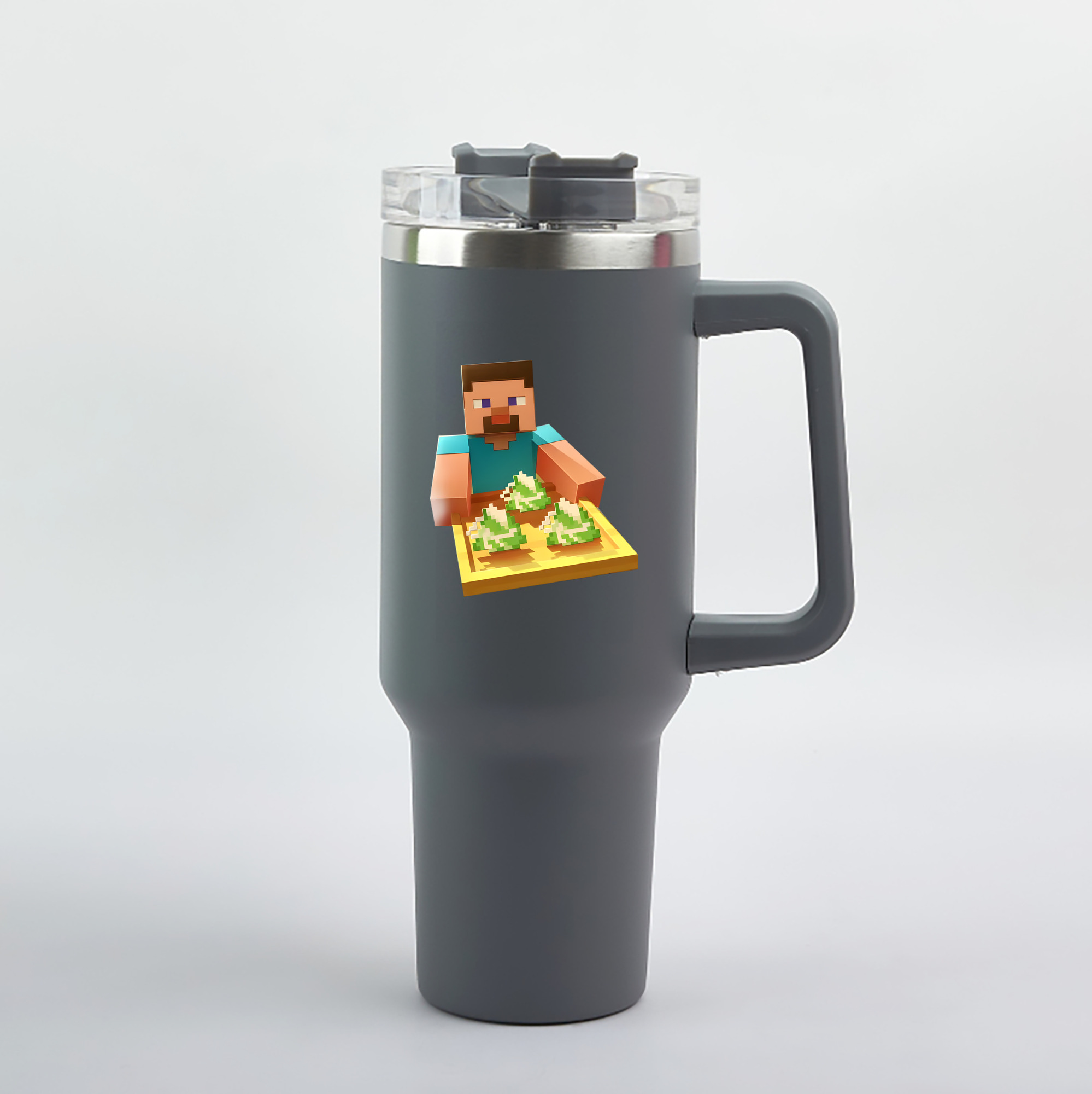 （画像用） マインクラフト ブロックの世界 Minecraft MC Block world 1200mL車用タンブラー（カラープリント）