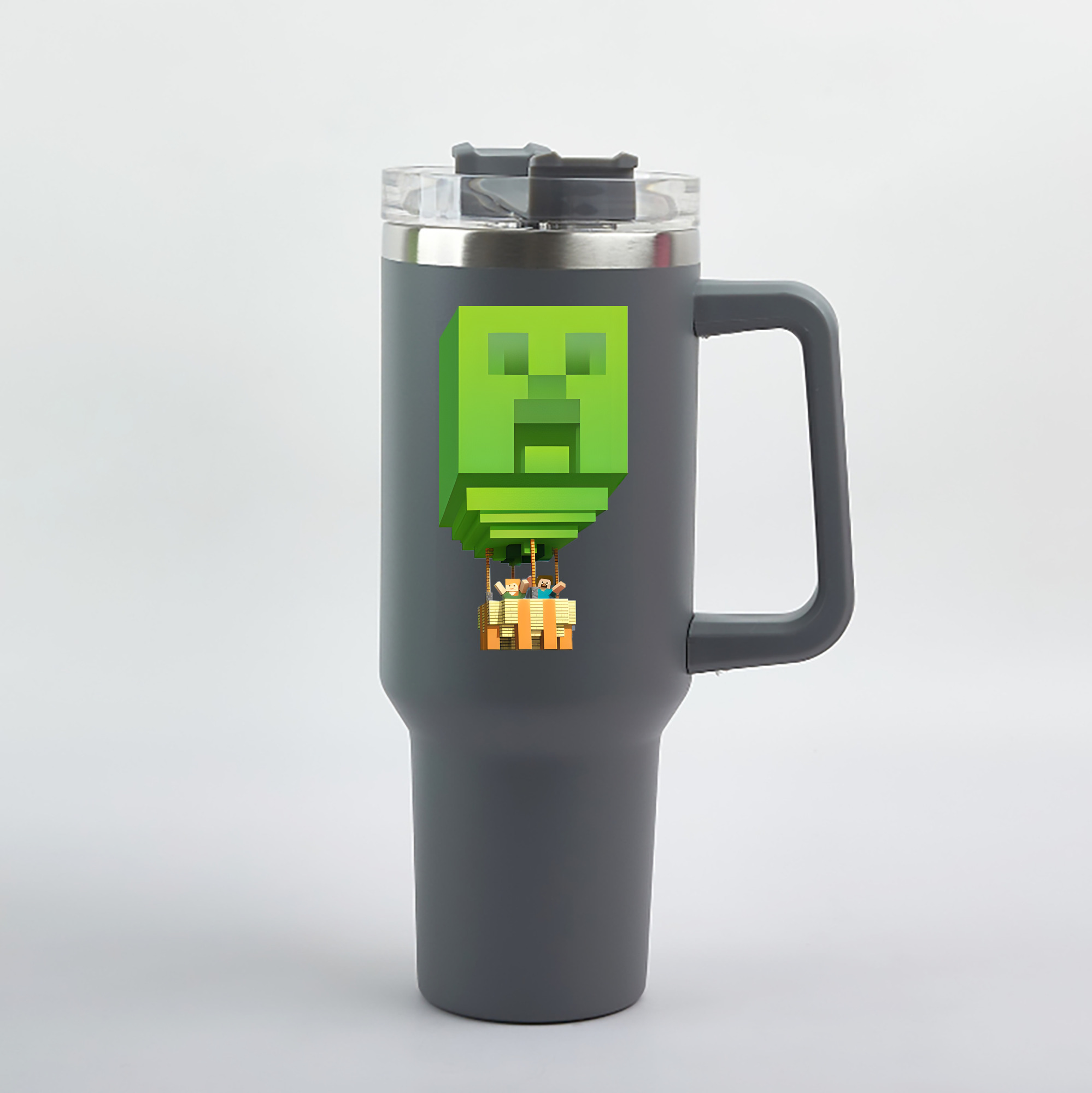 （画像用） マインクラフト ブロックの世界 Minecraft MC Block world 1200mL車用タンブラー（カラープリント）