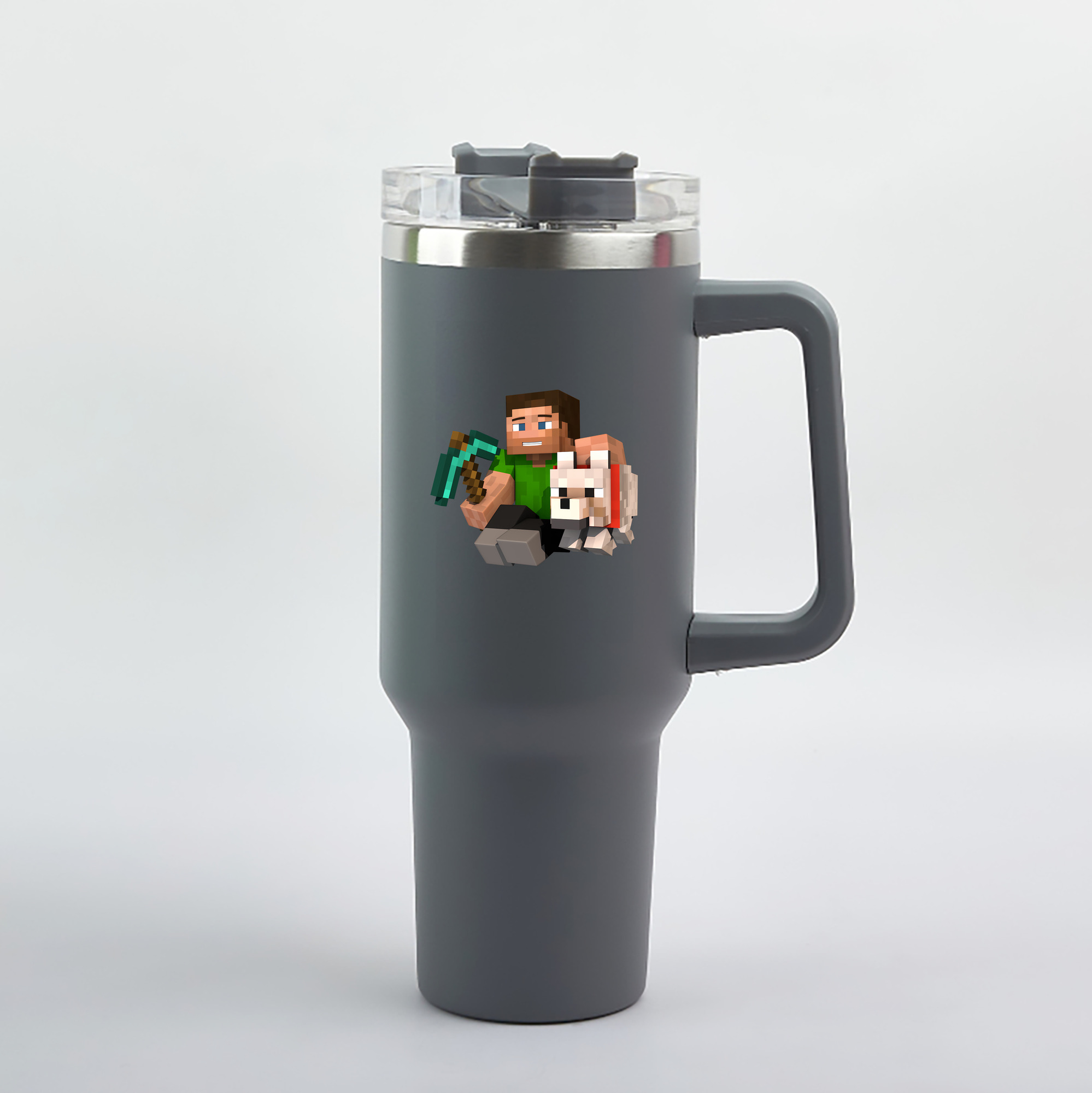 （画像用） マインクラフト ブロックの世界 Minecraft MC Block world 1200mL車用タンブラー（カラープリント）