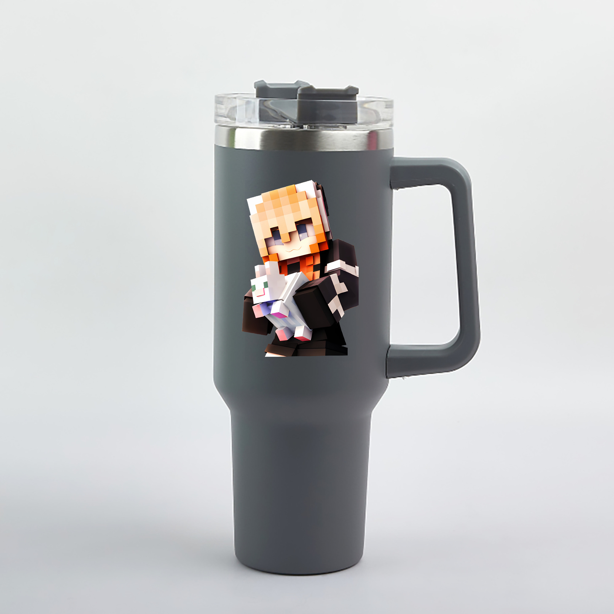 （画像用） マインクラフト ブロックの世界 Minecraft MC Block world 1200mL車用タンブラー（カラープリント）