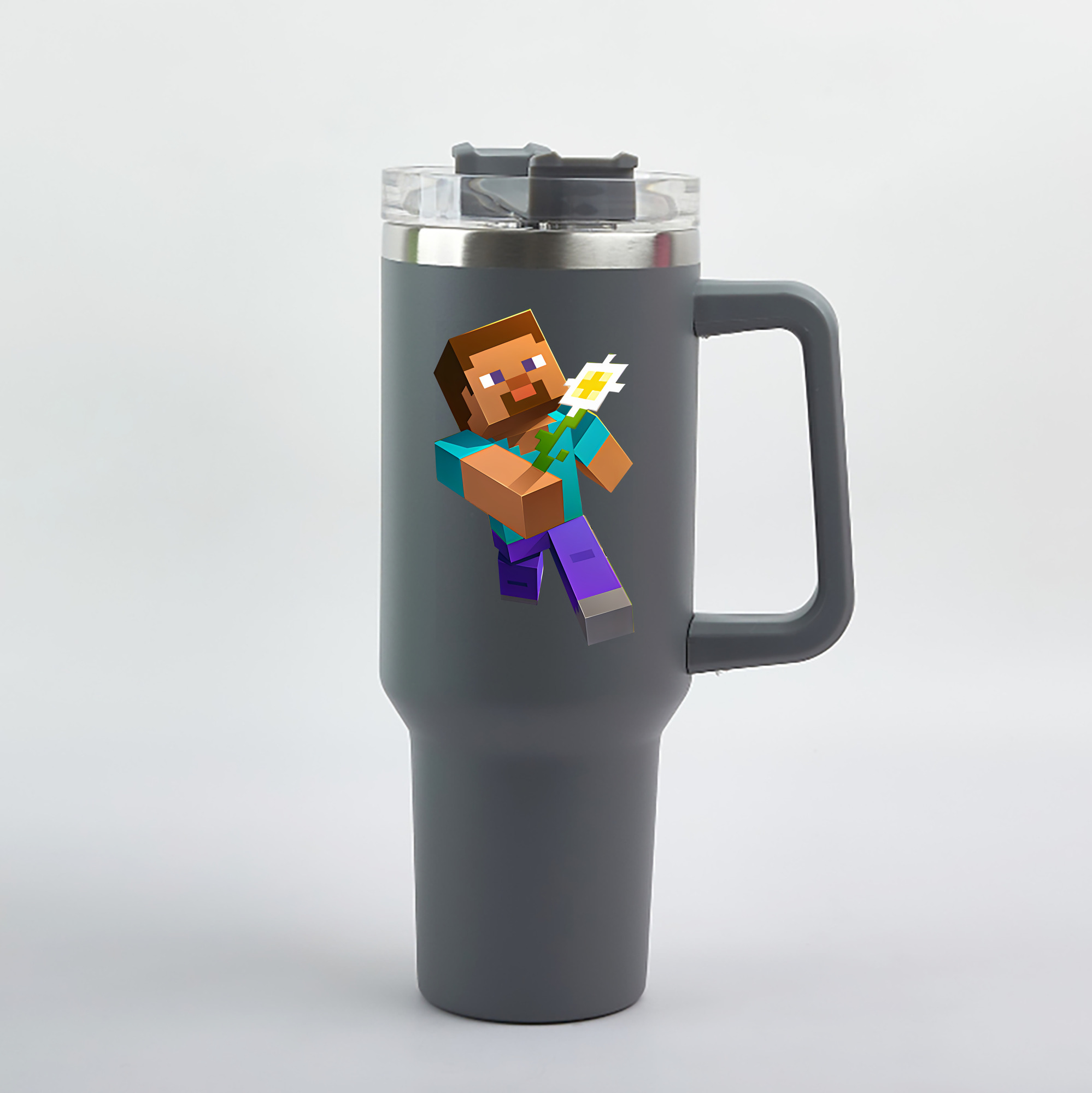 （画像用） マインクラフト ブロックの世界 Minecraft MC Block world 1200mL車用タンブラー（カラープリント）