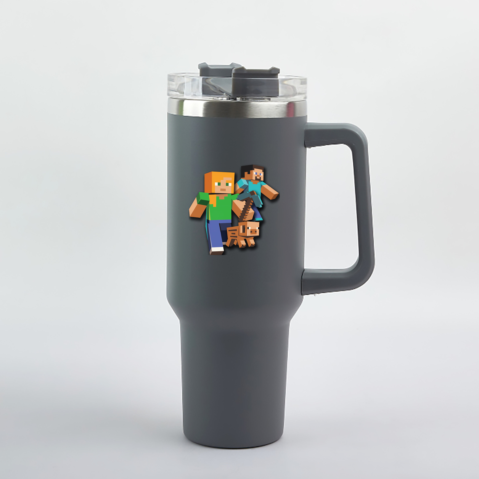 （画像用） マインクラフト ブロックの世界 Minecraft MC Block world 1200mL車用タンブラー（カラープリント）
