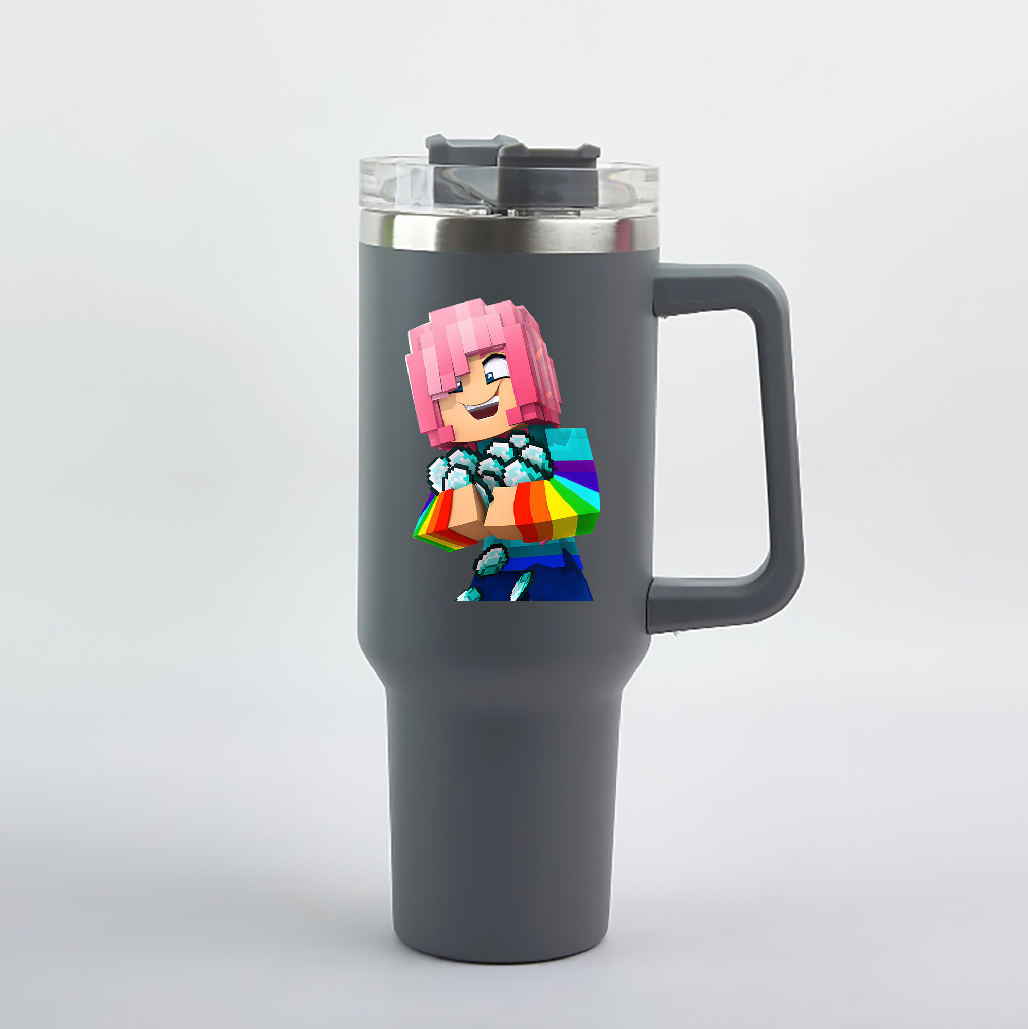 （画像用） マインクラフト ブロックの世界 Minecraft MC Block world 1200mL車用タンブラー（カラープリント）