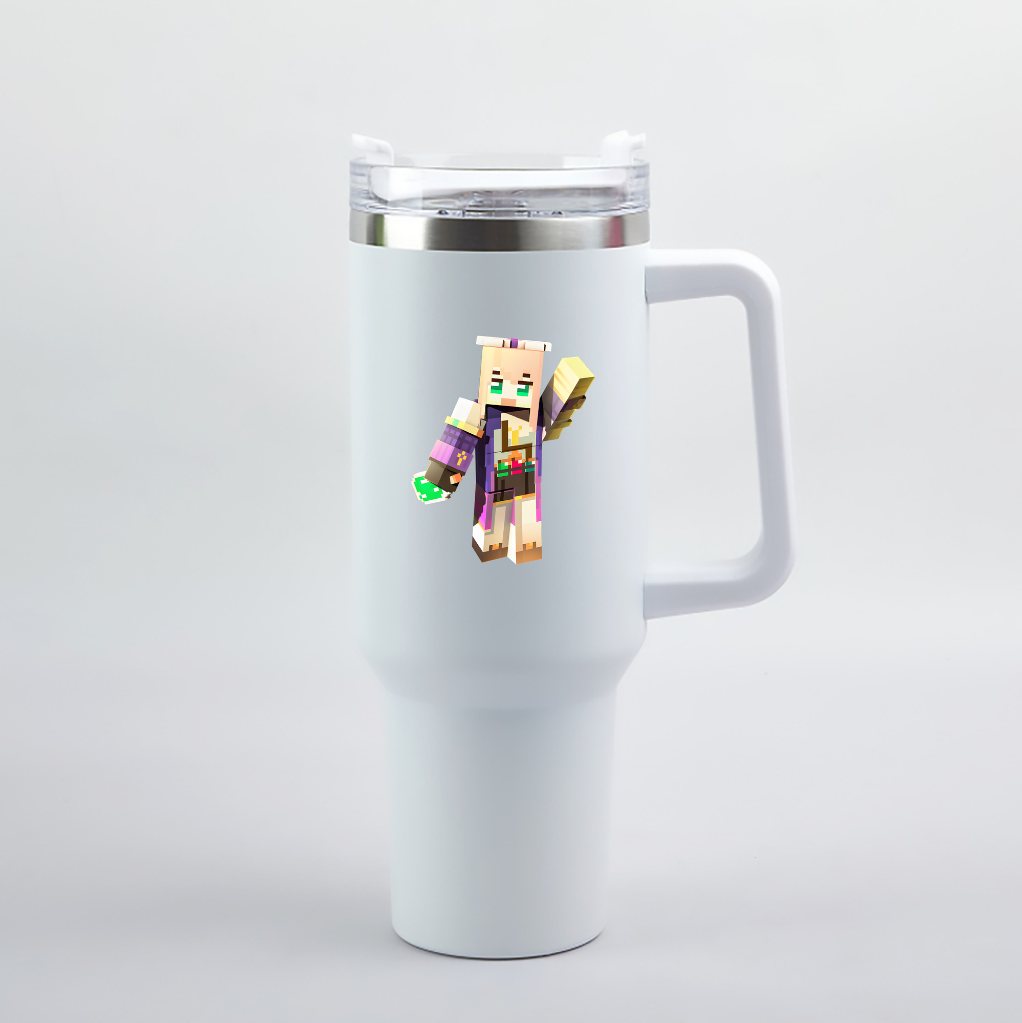 （画像用） マインクラフト ブロックの世界 Minecraft MC Block world 1200mL車用タンブラー（カラープリント）