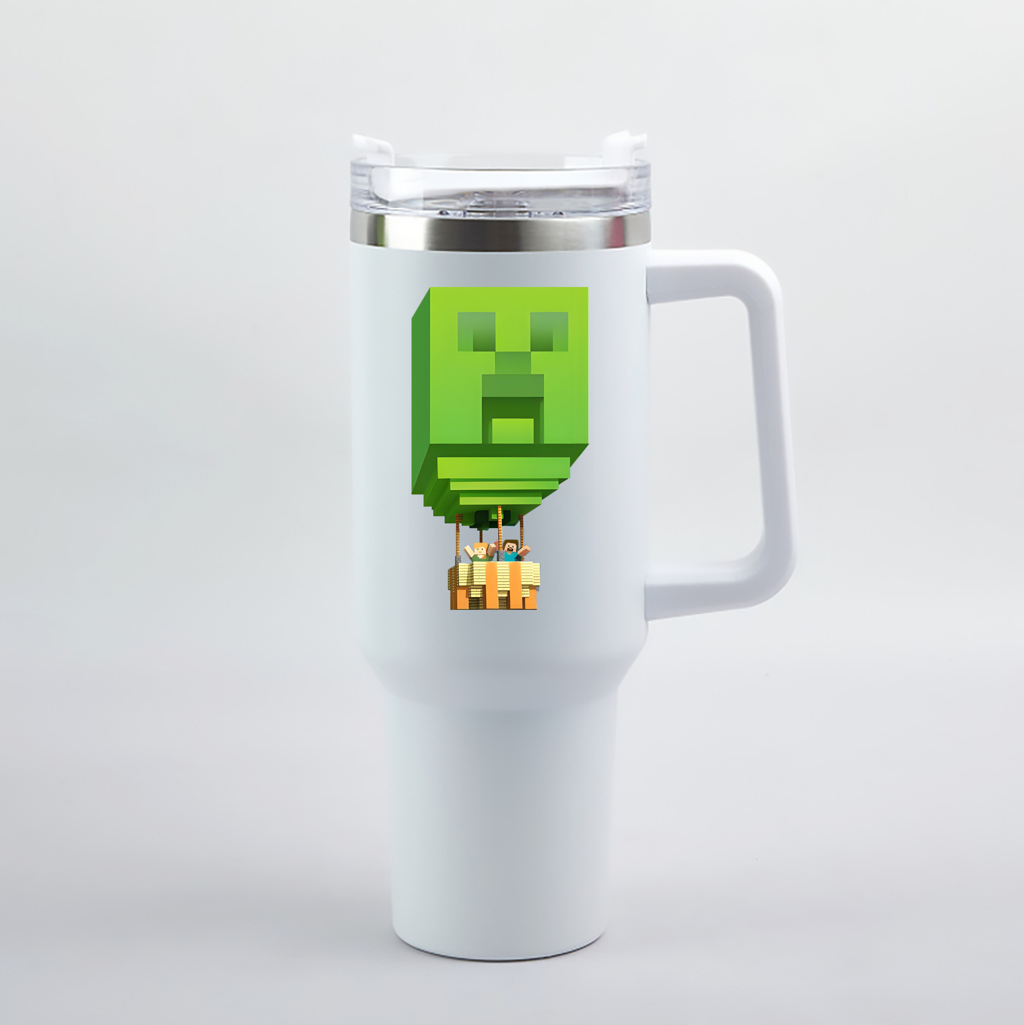 （画像用） マインクラフト ブロックの世界 Minecraft MC Block world 1200mL車用タンブラー（カラープリント）