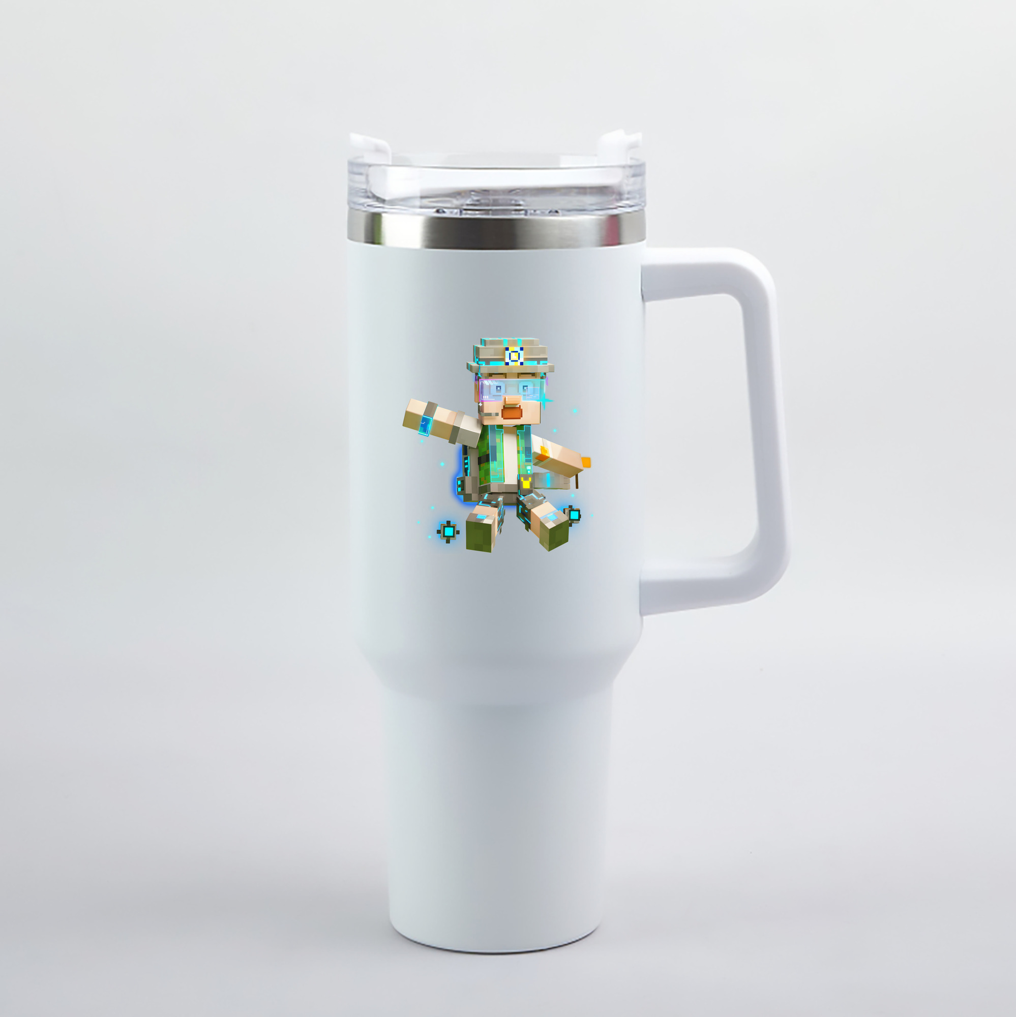 （画像用） マインクラフト ブロックの世界 Minecraft MC Block world 1200mL車用タンブラー（カラープリント）
