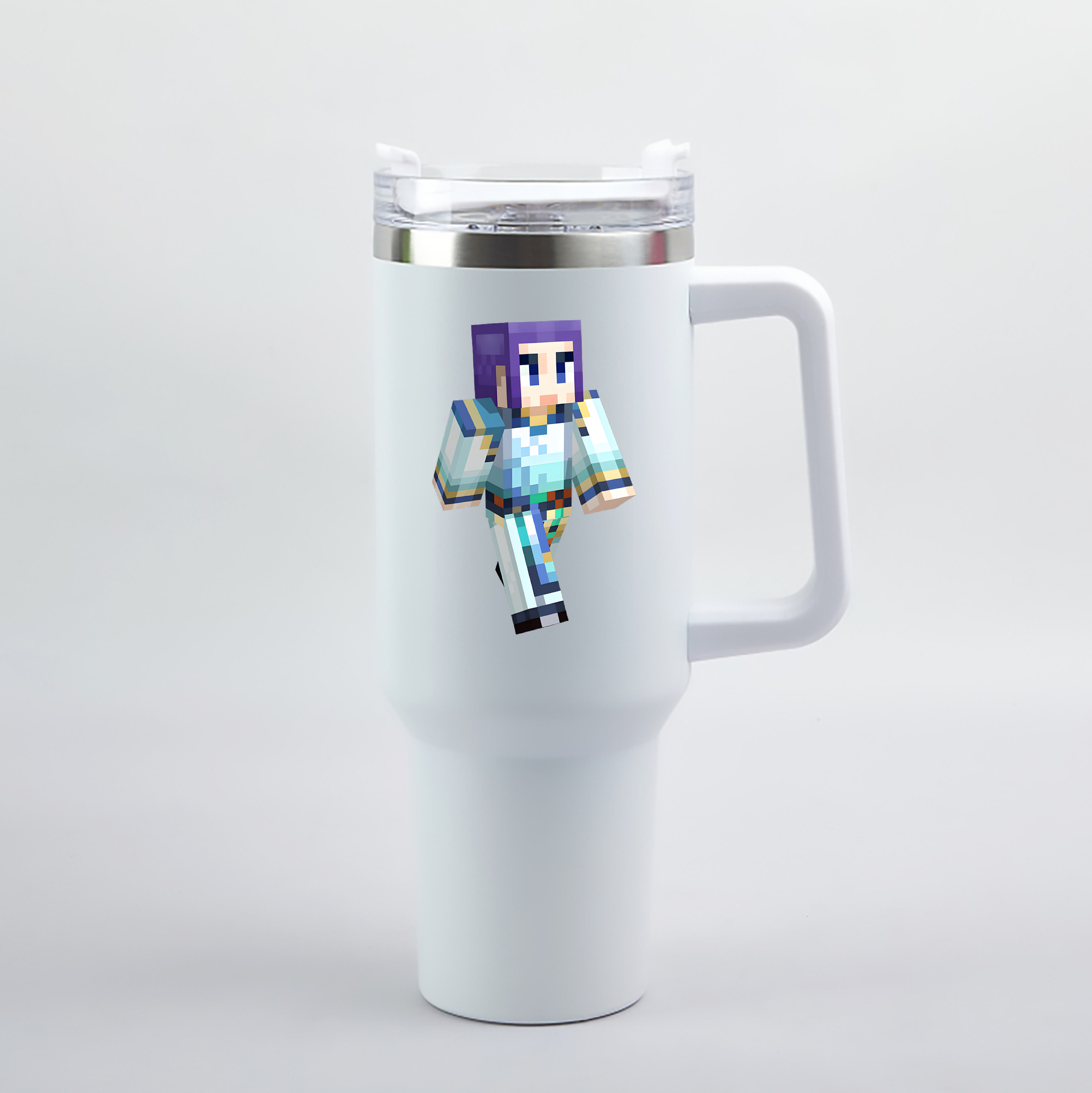 （画像用） マインクラフト ブロックの世界 Minecraft MC Block world 1200mL車用タンブラー（カラープリント）