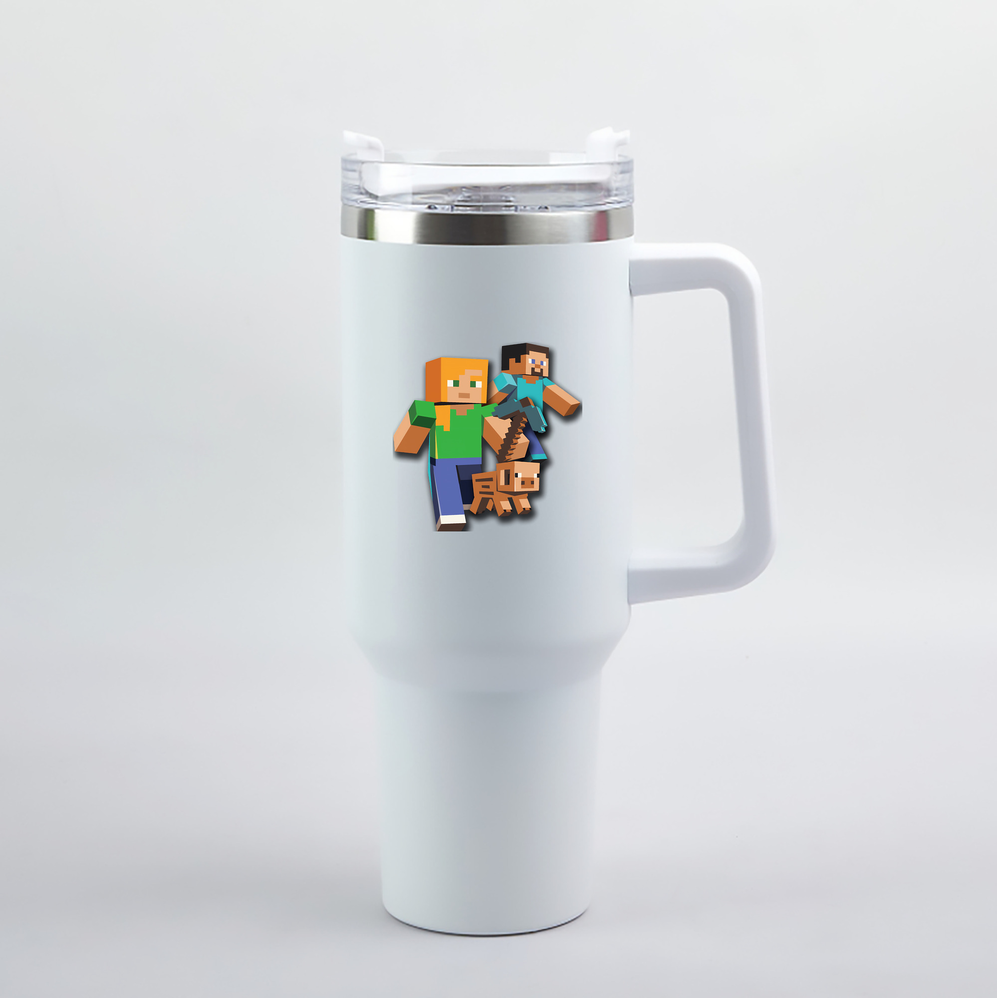 （画像用） マインクラフト ブロックの世界 Minecraft MC Block world 1200mL車用タンブラー（カラープリント）