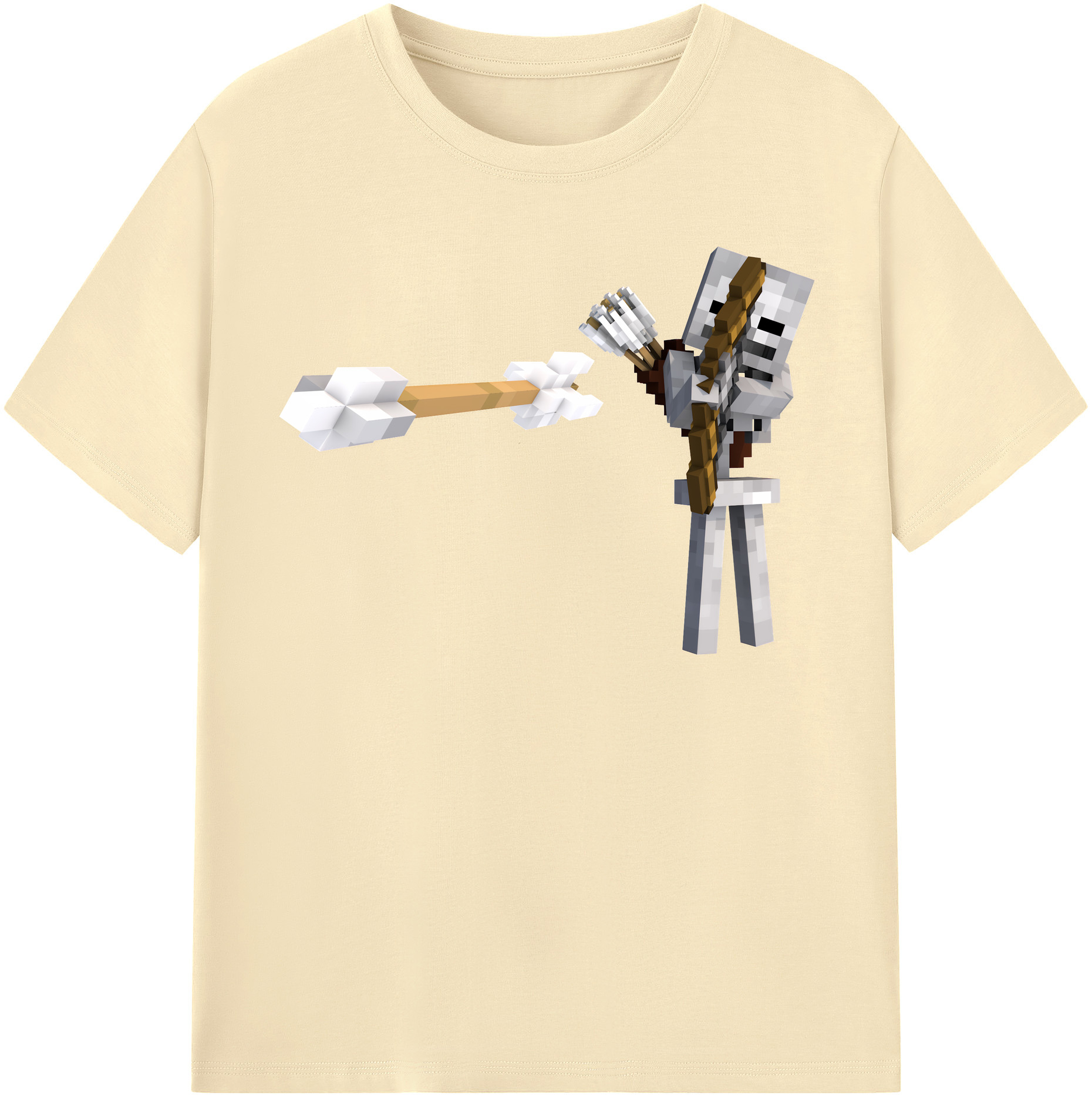 （画像用） マインクラフト ブロックの世界 Minecraft MC Block world 綿100％半袖Tシャツ（フロントプリント）