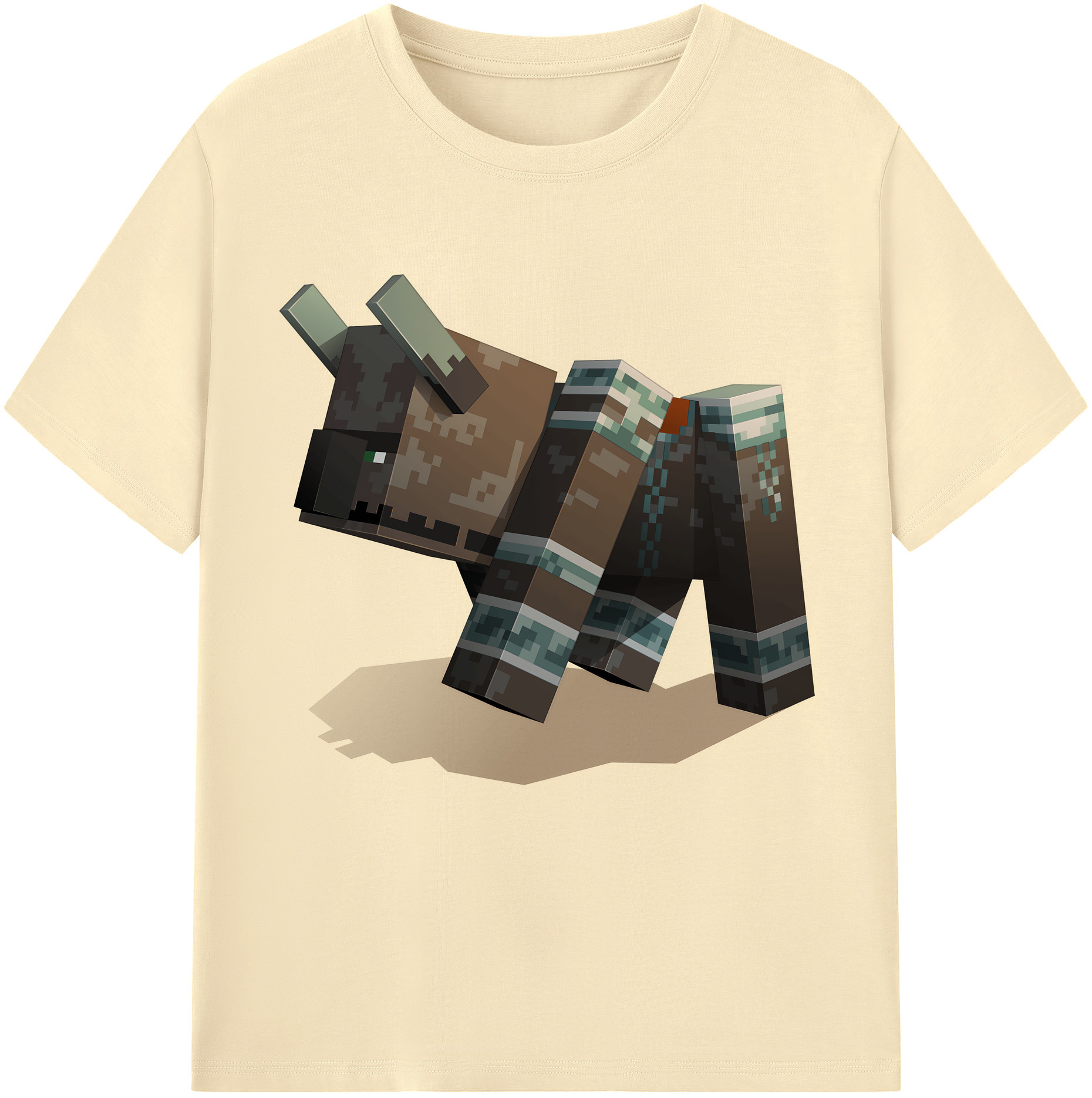 （画像用） マインクラフト ブロックの世界 Minecraft MC Block world 綿100％半袖Tシャツ（フロントプリント）