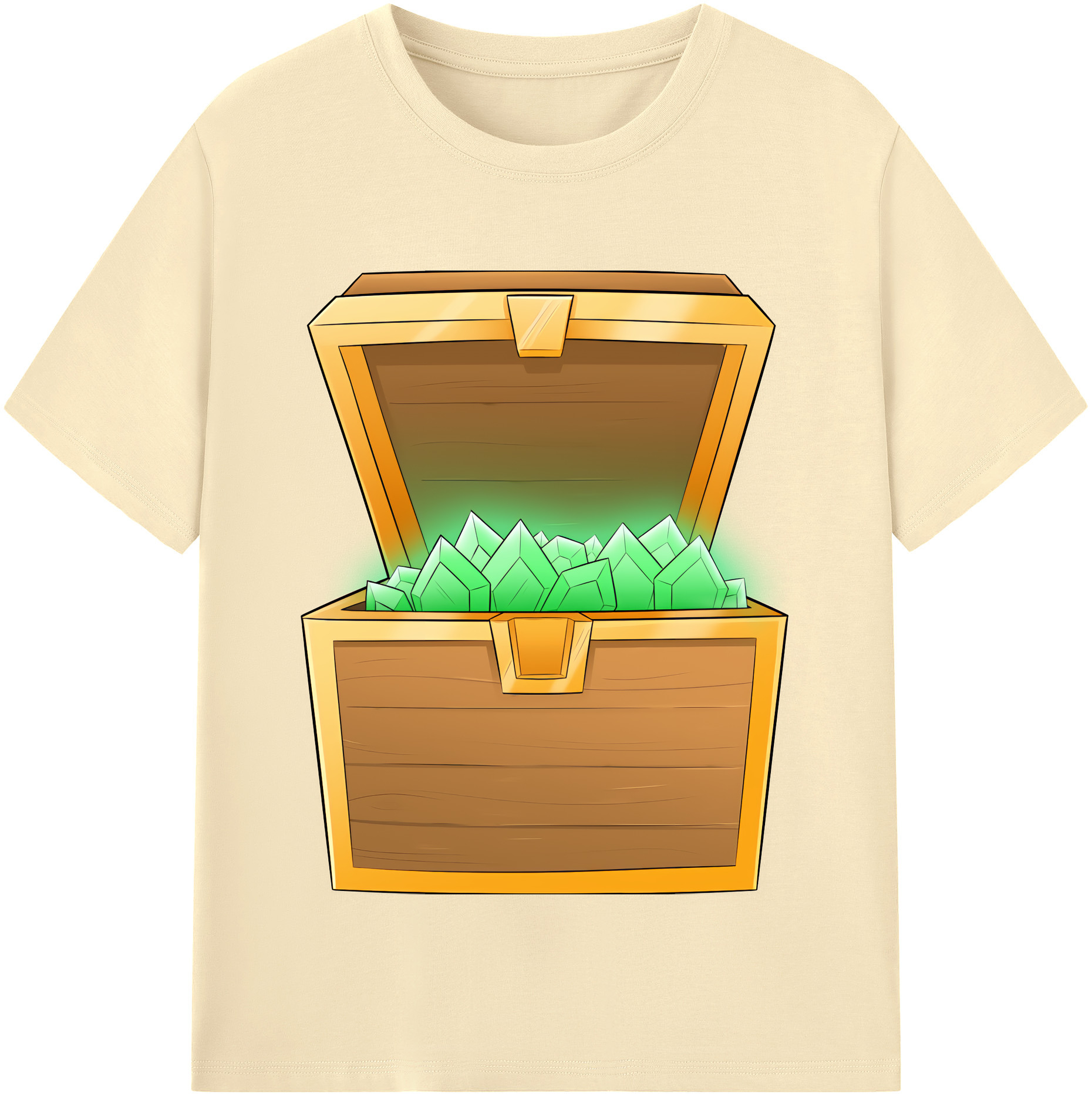 （画像用） マインクラフト ブロックの世界 Minecraft MC Block world 綿100％半袖Tシャツ（フロントプリント）