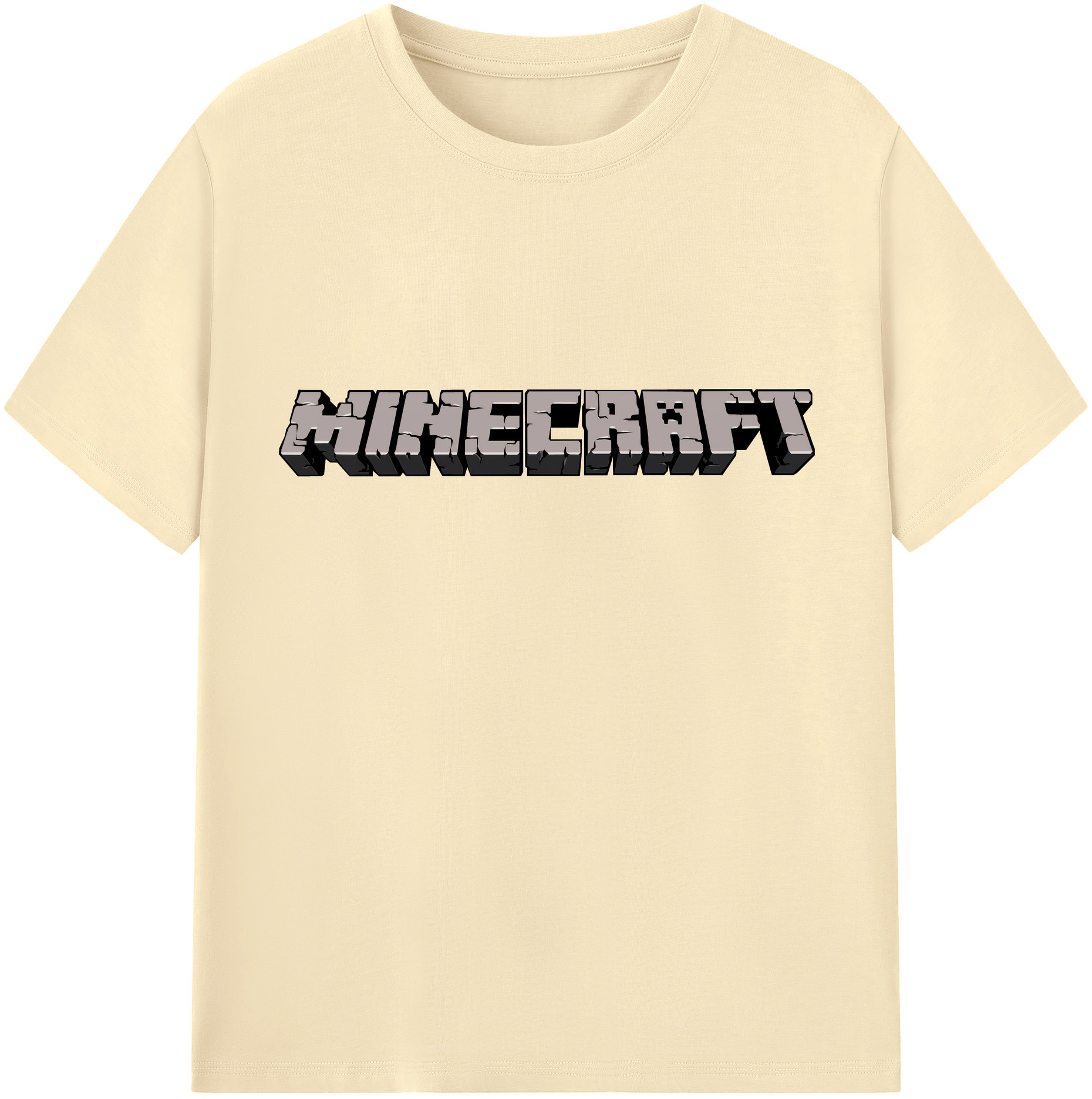 （画像用） マインクラフト ブロックの世界 Minecraft MC Block world 綿100％半袖Tシャツ（フロントプリント）
