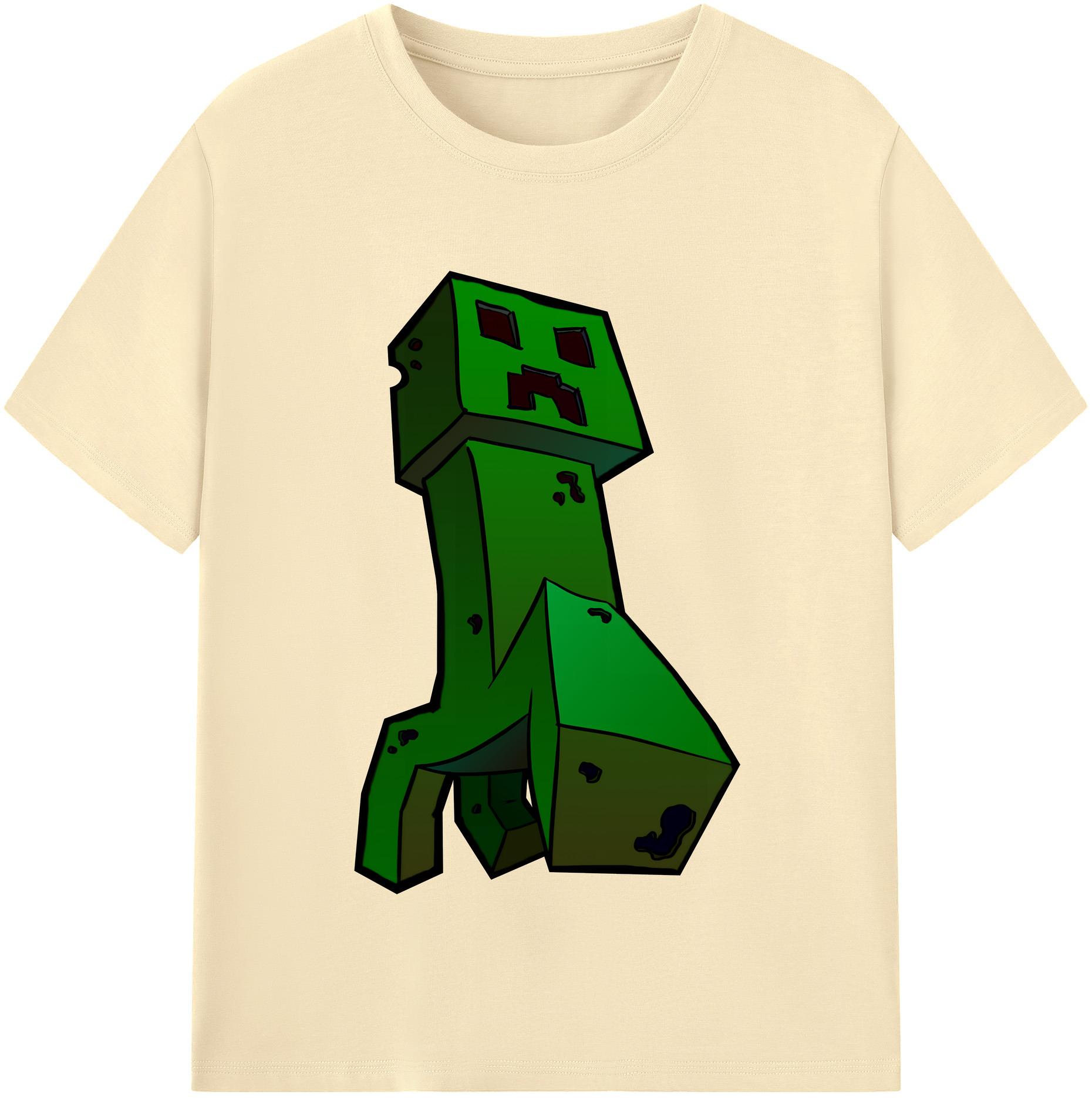 （画像用） マインクラフト ブロックの世界 Minecraft MC Block world 綿100％半袖Tシャツ（フロントプリント）