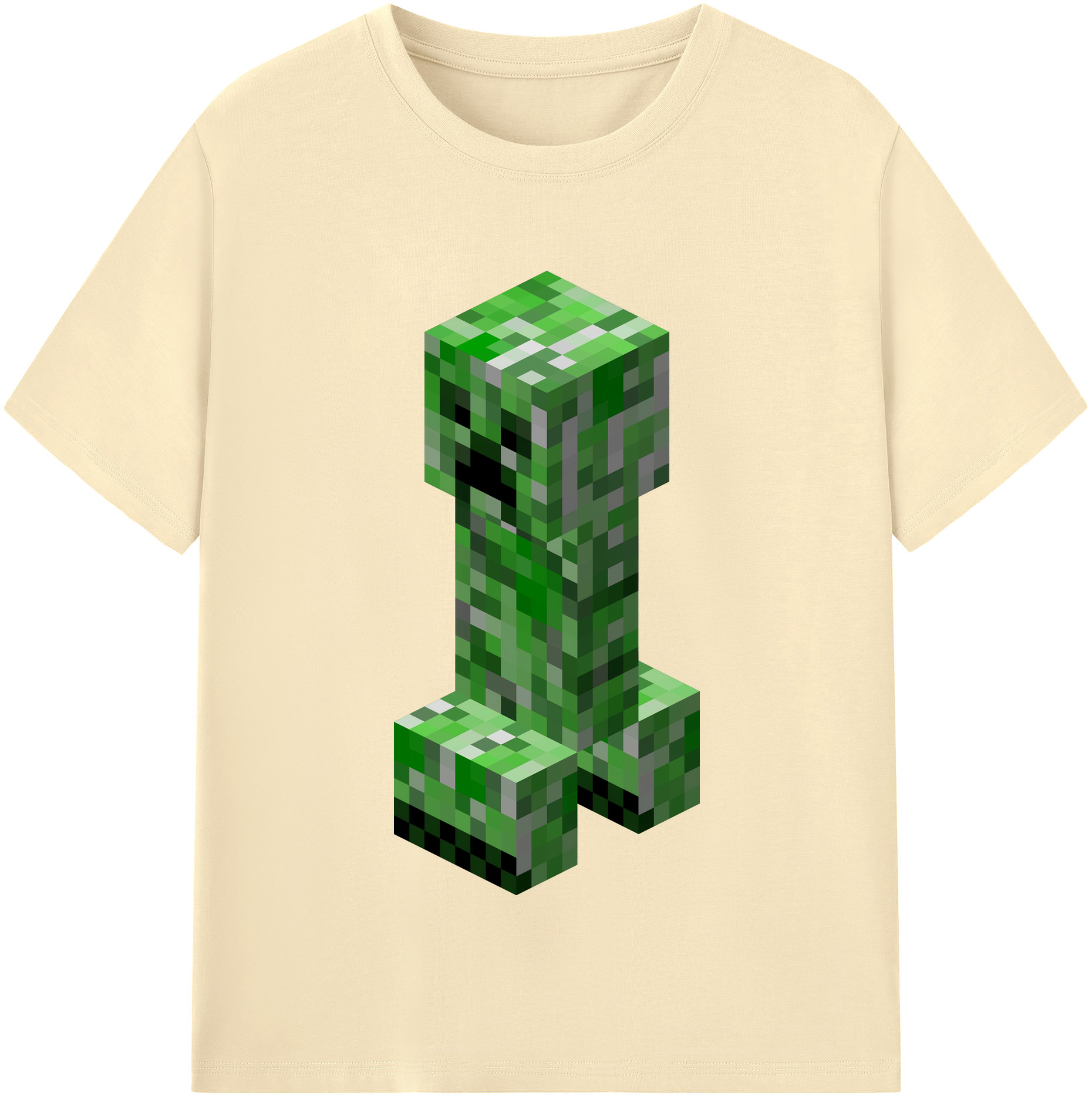 （画像用） マインクラフト ブロックの世界 Minecraft MC Block world 綿100％半袖Tシャツ（フロントプリント）