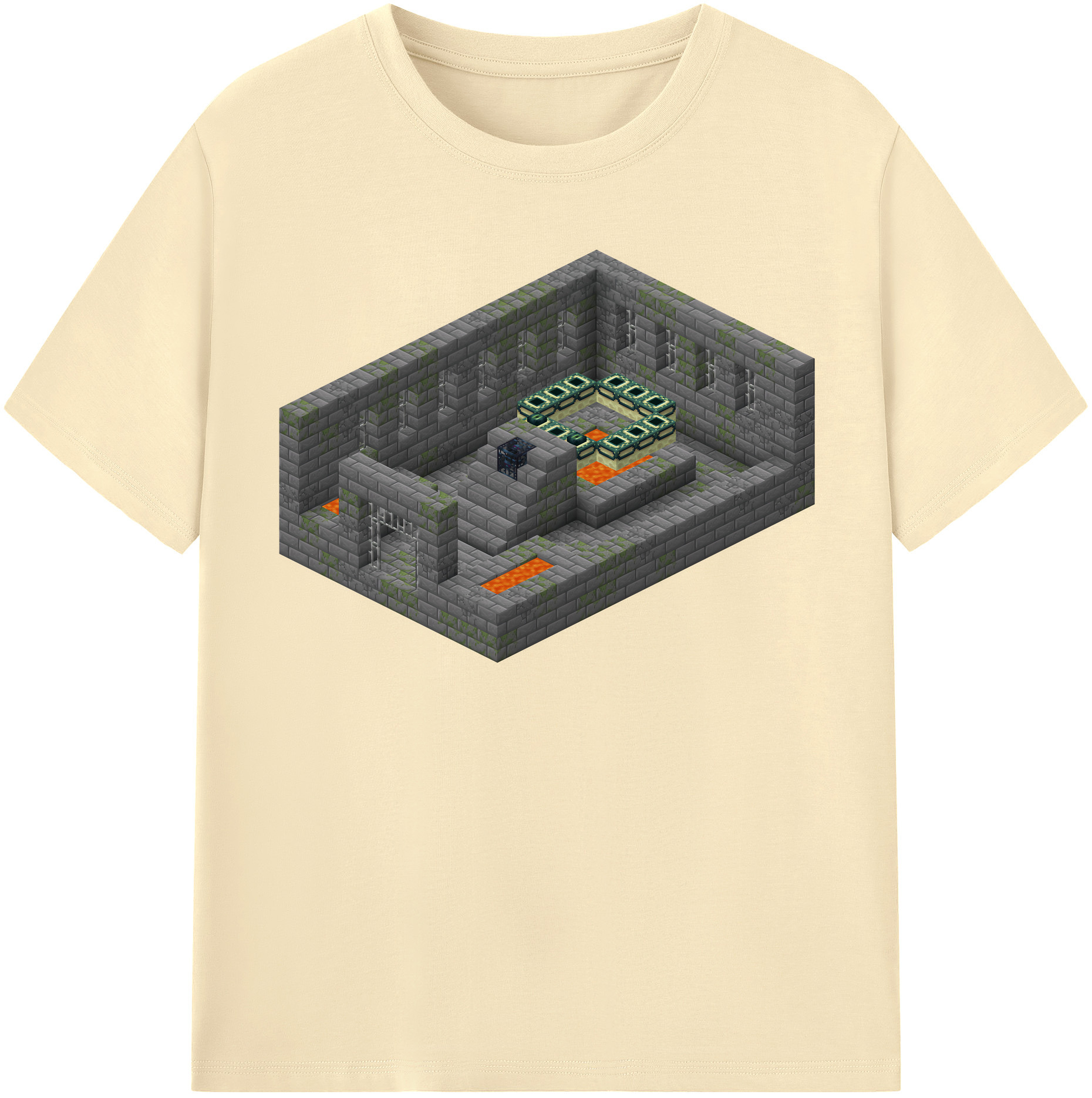 （画像用） マインクラフト ブロックの世界 Minecraft MC Block world 綿100％半袖Tシャツ（フロントプリント）