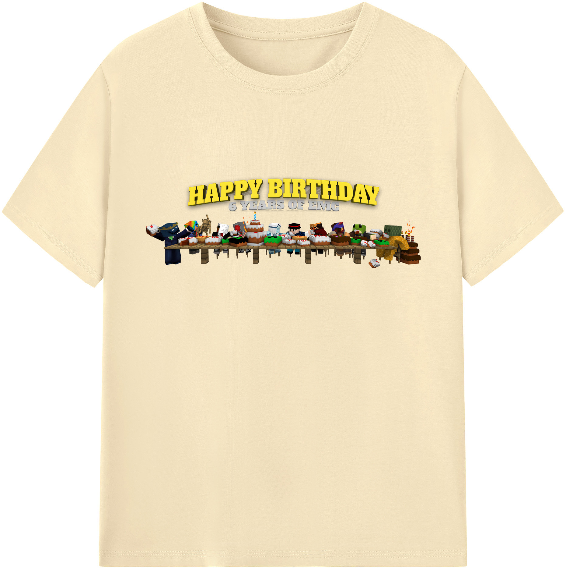 （画像用） マインクラフト ブロックの世界 Minecraft MC Block world 綿100％半袖Tシャツ（フロントプリント）