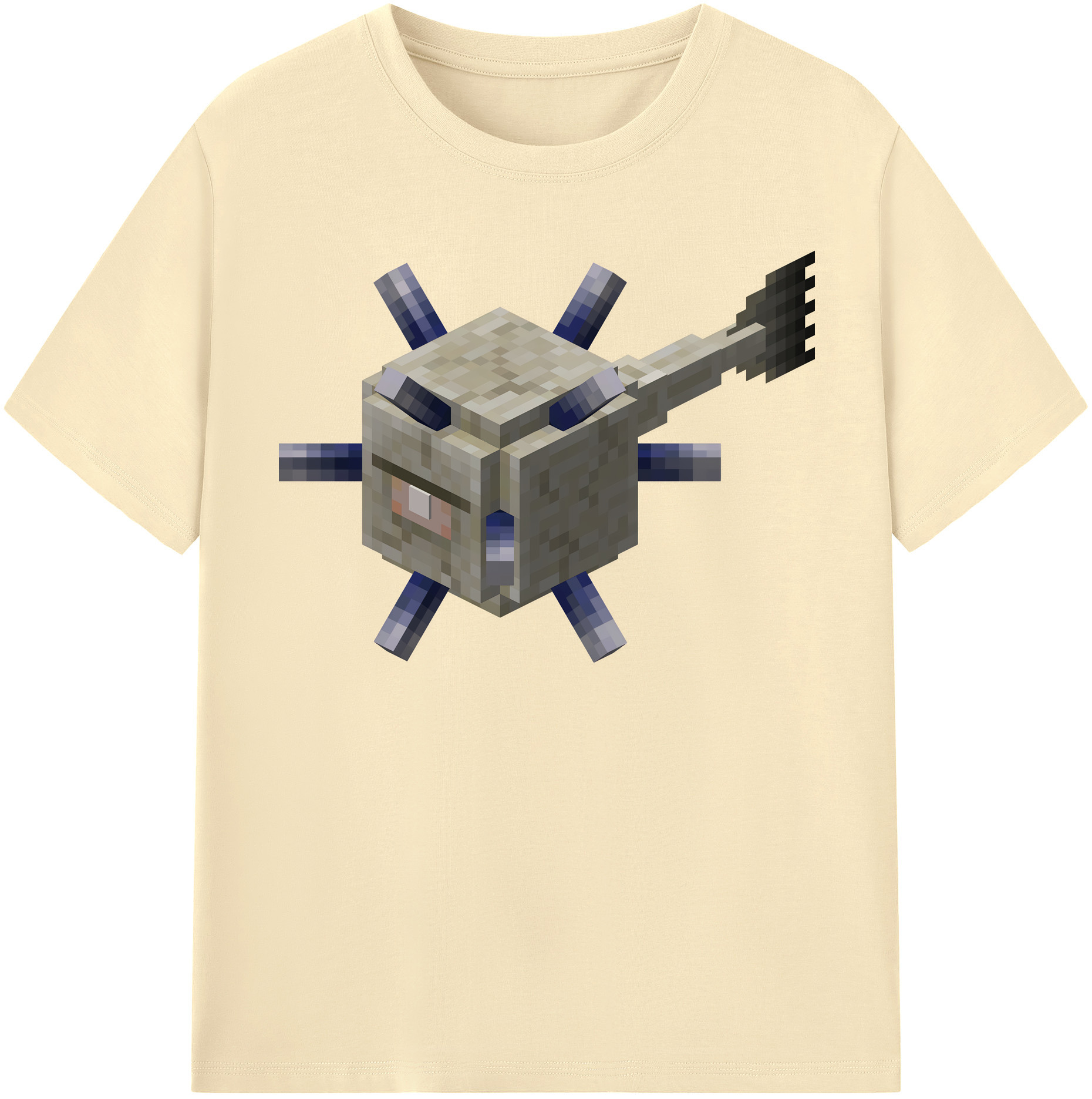 （画像用） マインクラフト ブロックの世界 Minecraft MC Block world 綿100％半袖Tシャツ（フロントプリント）