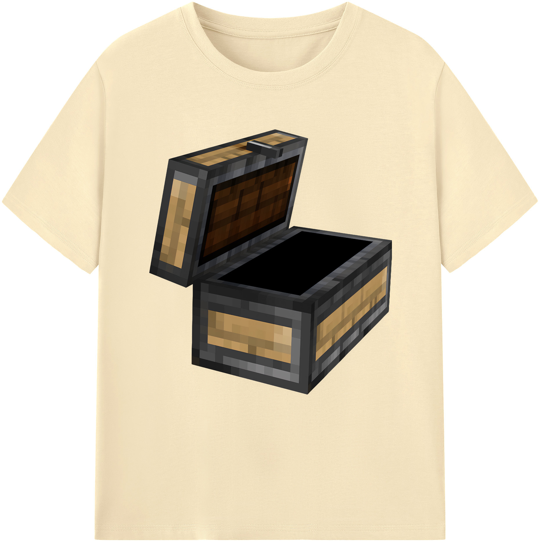 （画像用） マインクラフト ブロックの世界 Minecraft MC Block world 綿100％半袖Tシャツ（フロントプリント）
