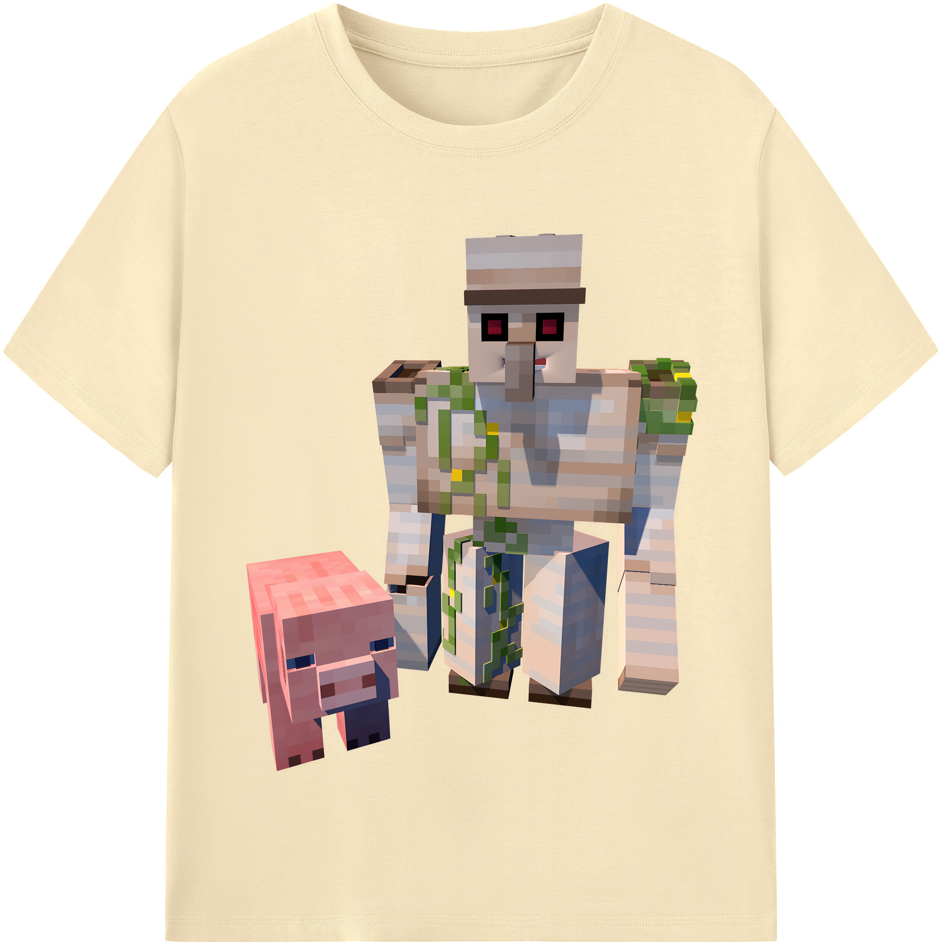 （画像用） マインクラフト ブロックの世界 Minecraft MC Block world 綿100％半袖Tシャツ（フロントプリント）
